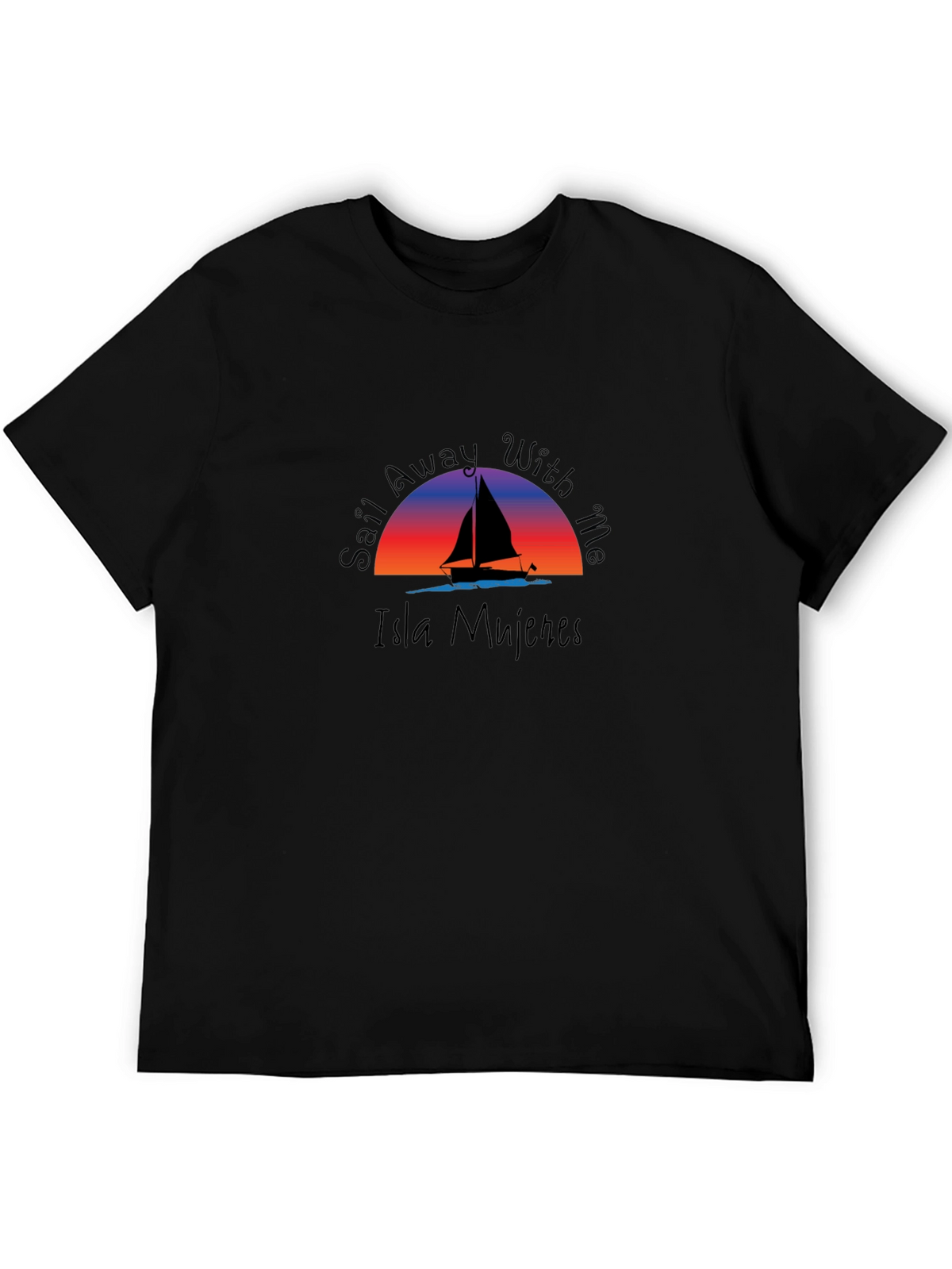 Isla Mujeres Sail Away T-Shirt - Black
