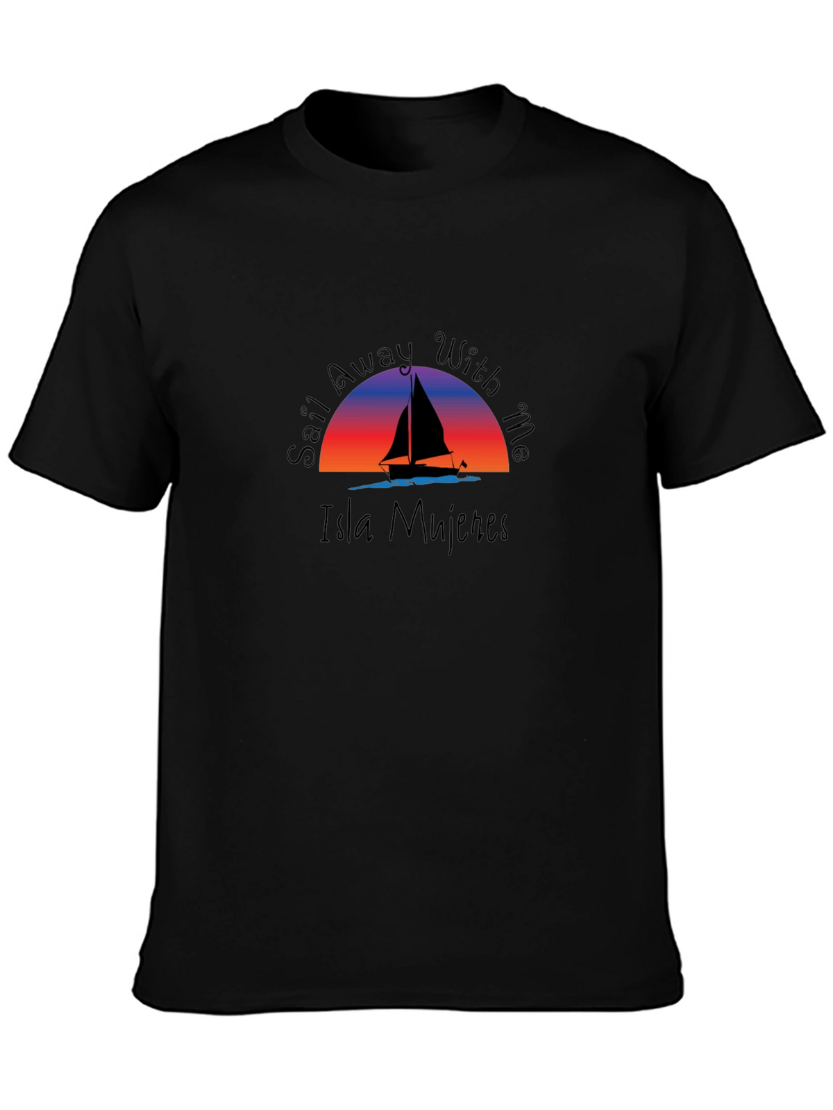 Isla Mujeres Sail Away T-Shirt - Black