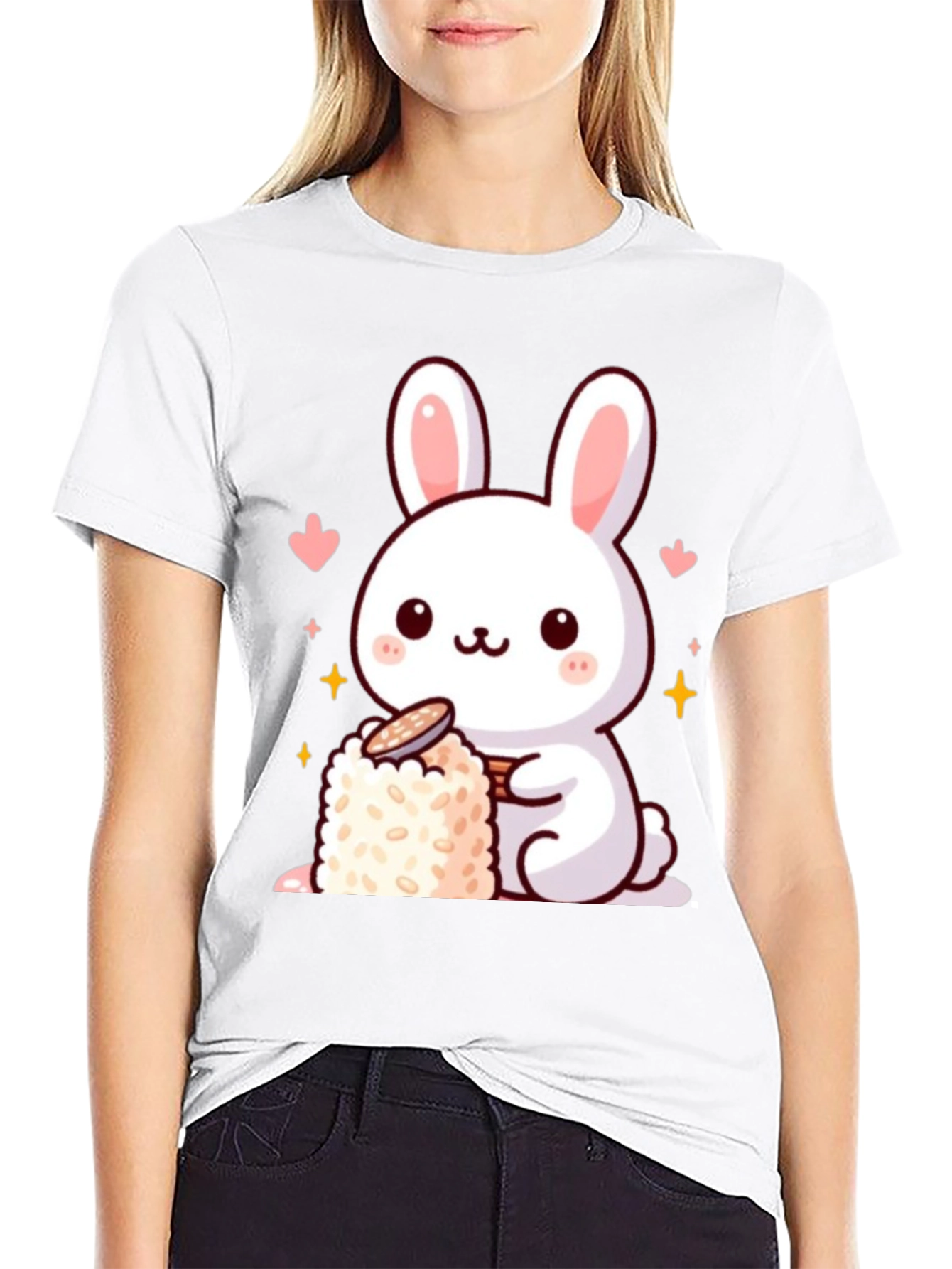 Cute Bunny Sushi Graphic T-Shirt
