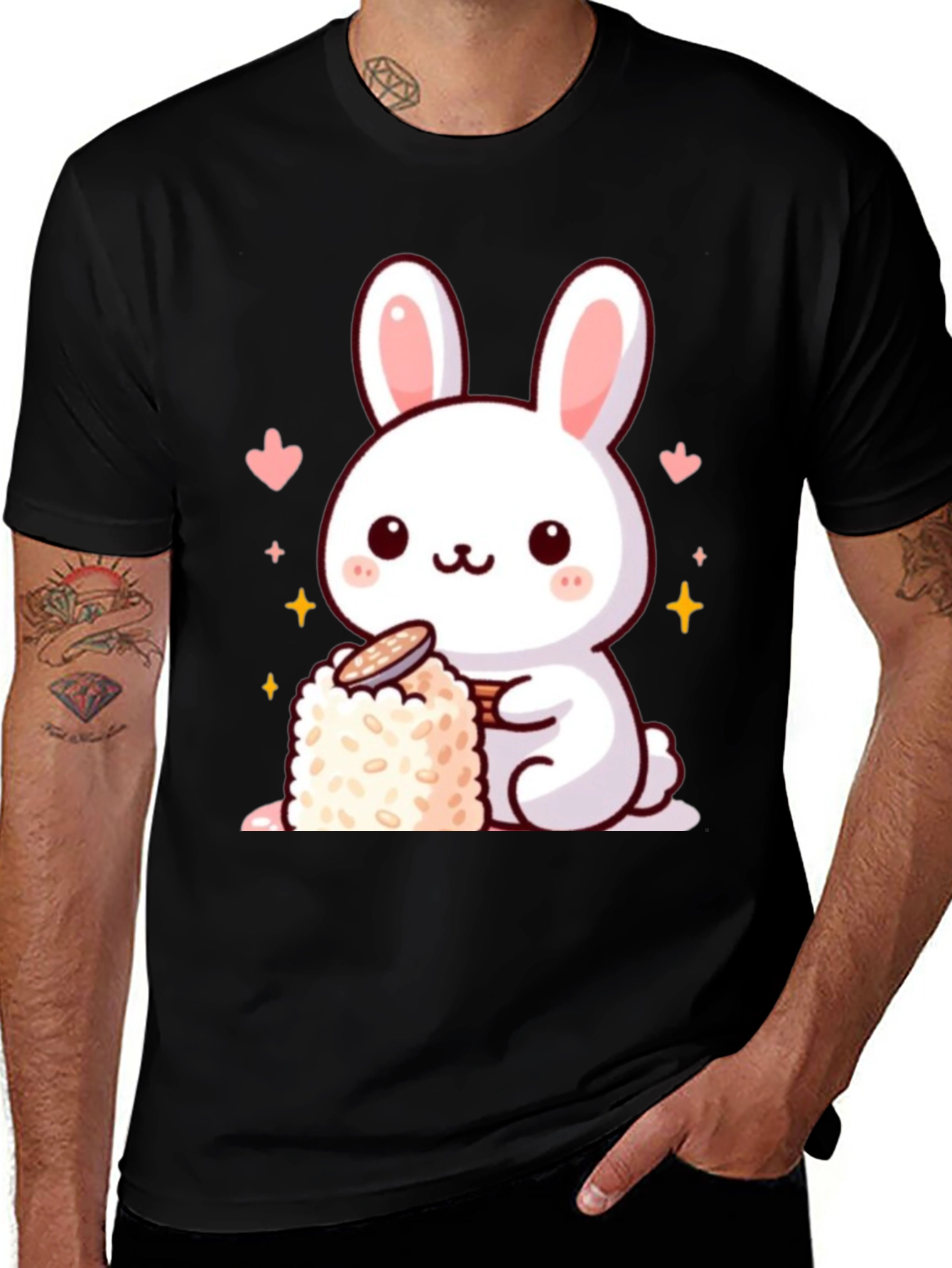Cute Bunny Sushi Graphic T-Shirt