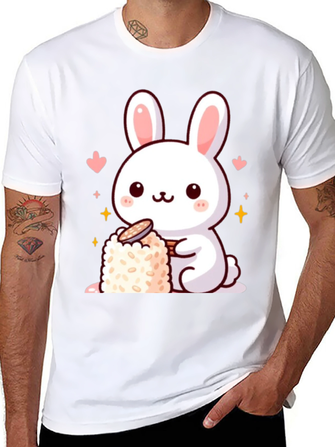 Cute Bunny Sushi Graphic T-Shirt