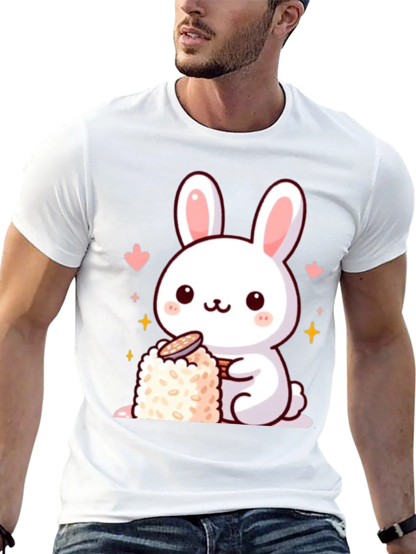Cute Bunny Sushi Graphic T-Shirt