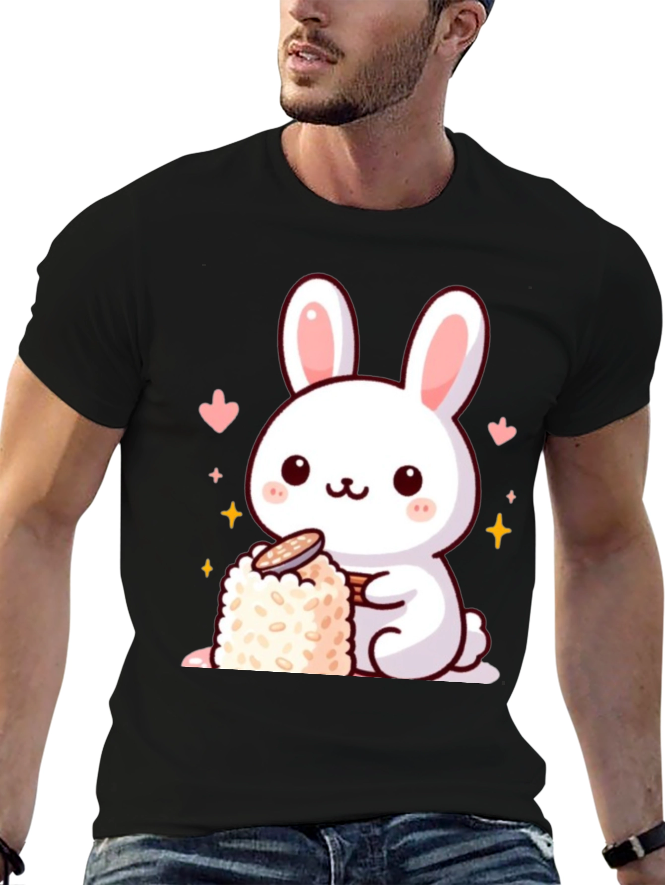 Cute Bunny Sushi Graphic T-Shirt