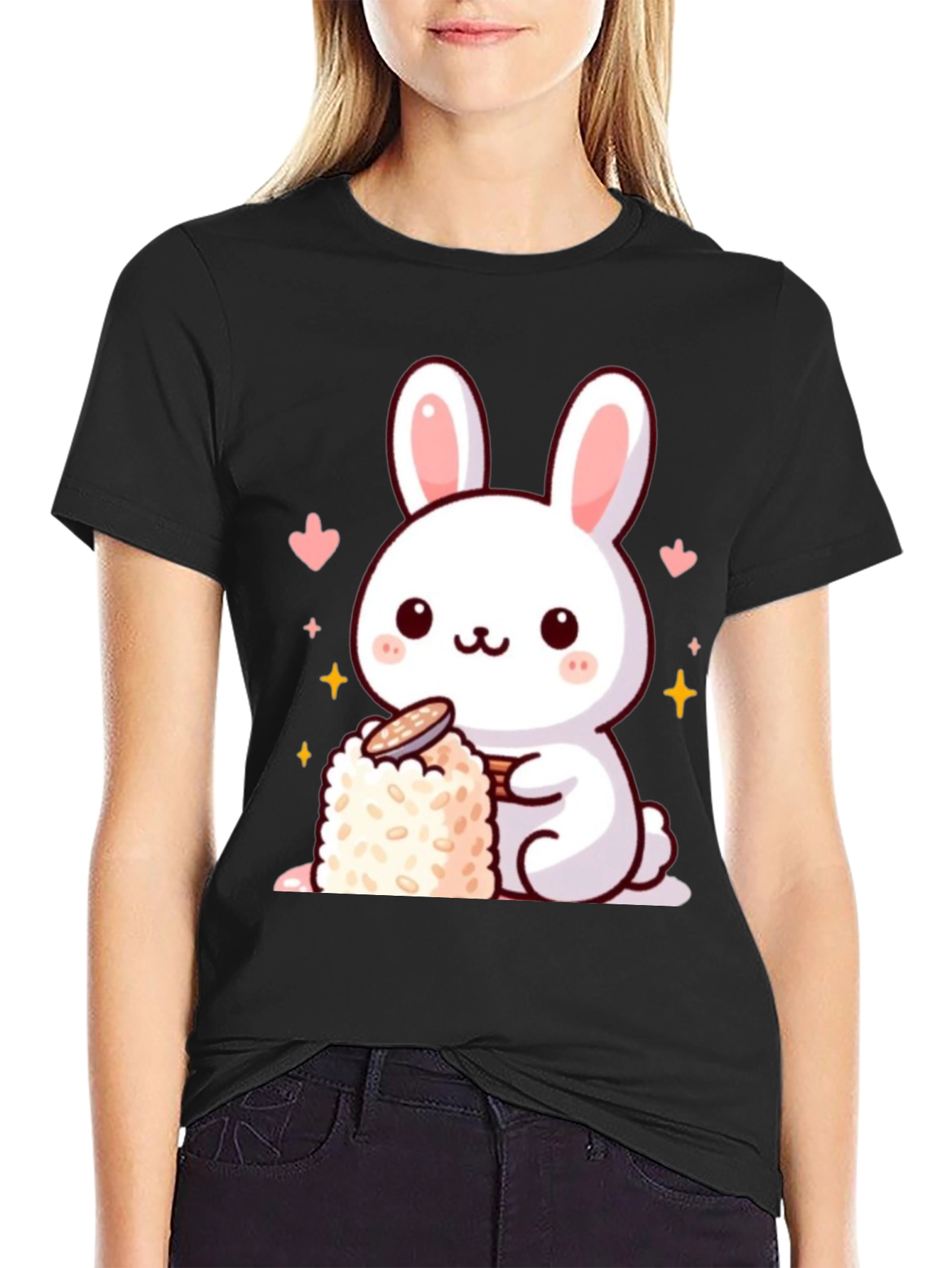 Cute Bunny Sushi Graphic T-Shirt