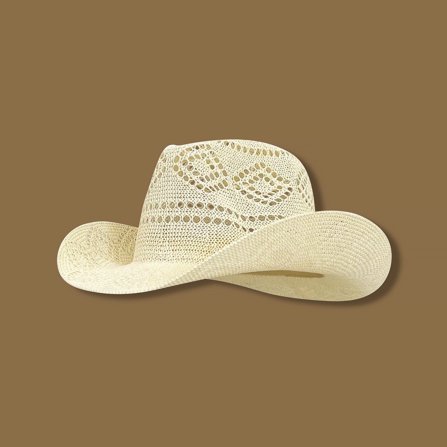 Breathable Knit Western Cowboy Hat for Summer Beach and Sun Protection