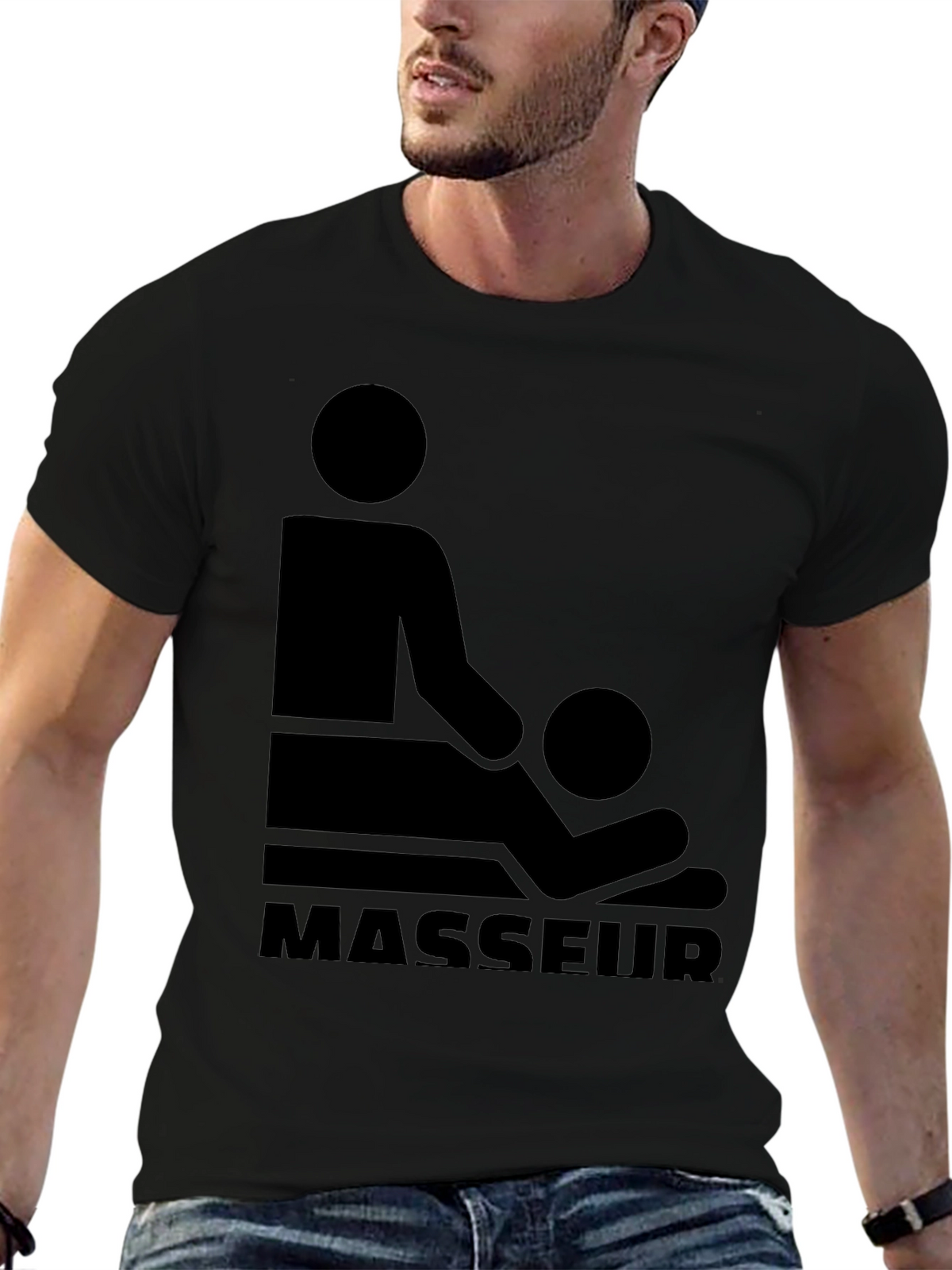 Masseur Graphic T-Shirt - Black