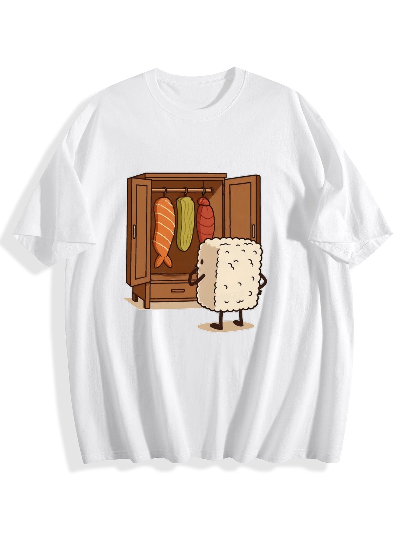 T-shirt Tokyo-tiger-sushi-pick-out-clothes-washed-t-shirt