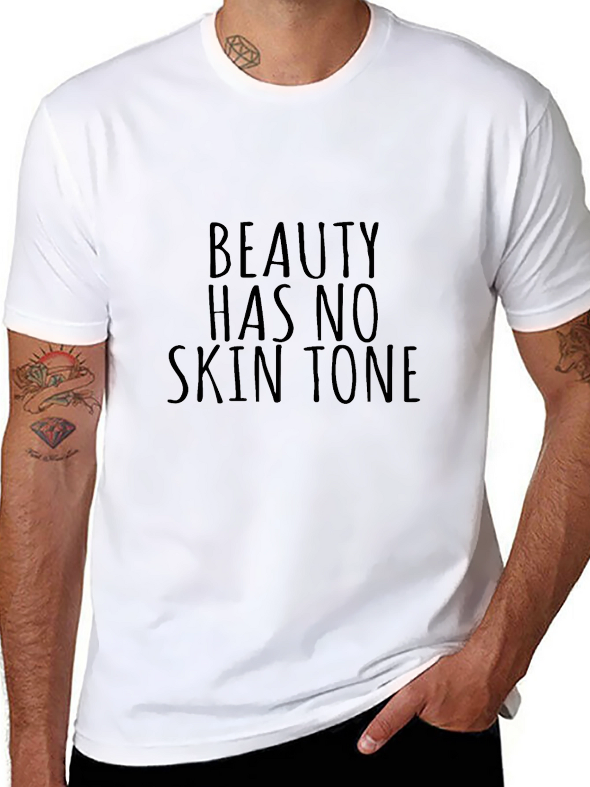 Beauty Has No Skin Tone Black Tee