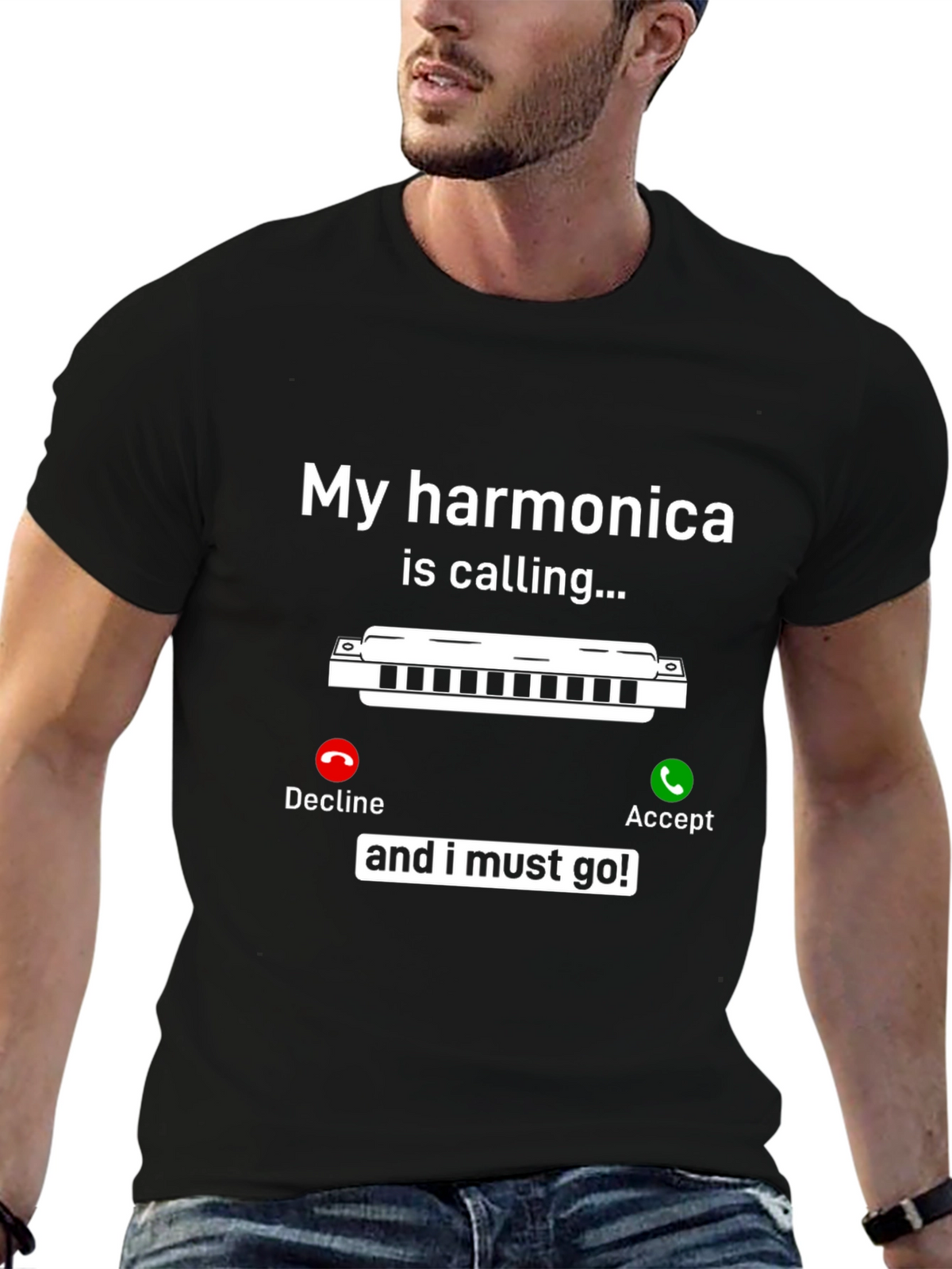 Harmonica Calling T-Shirt - Music Lover Tee