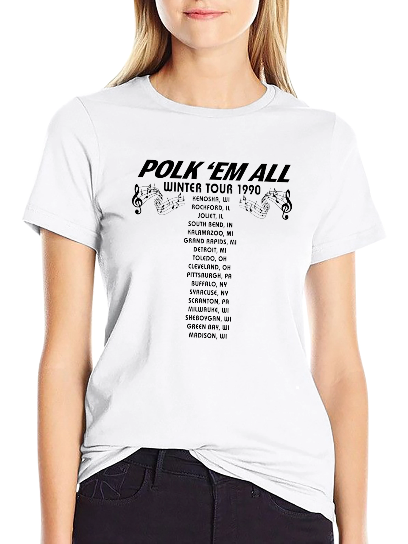 Polk Em All Winter Tour 1990 T-Shirt