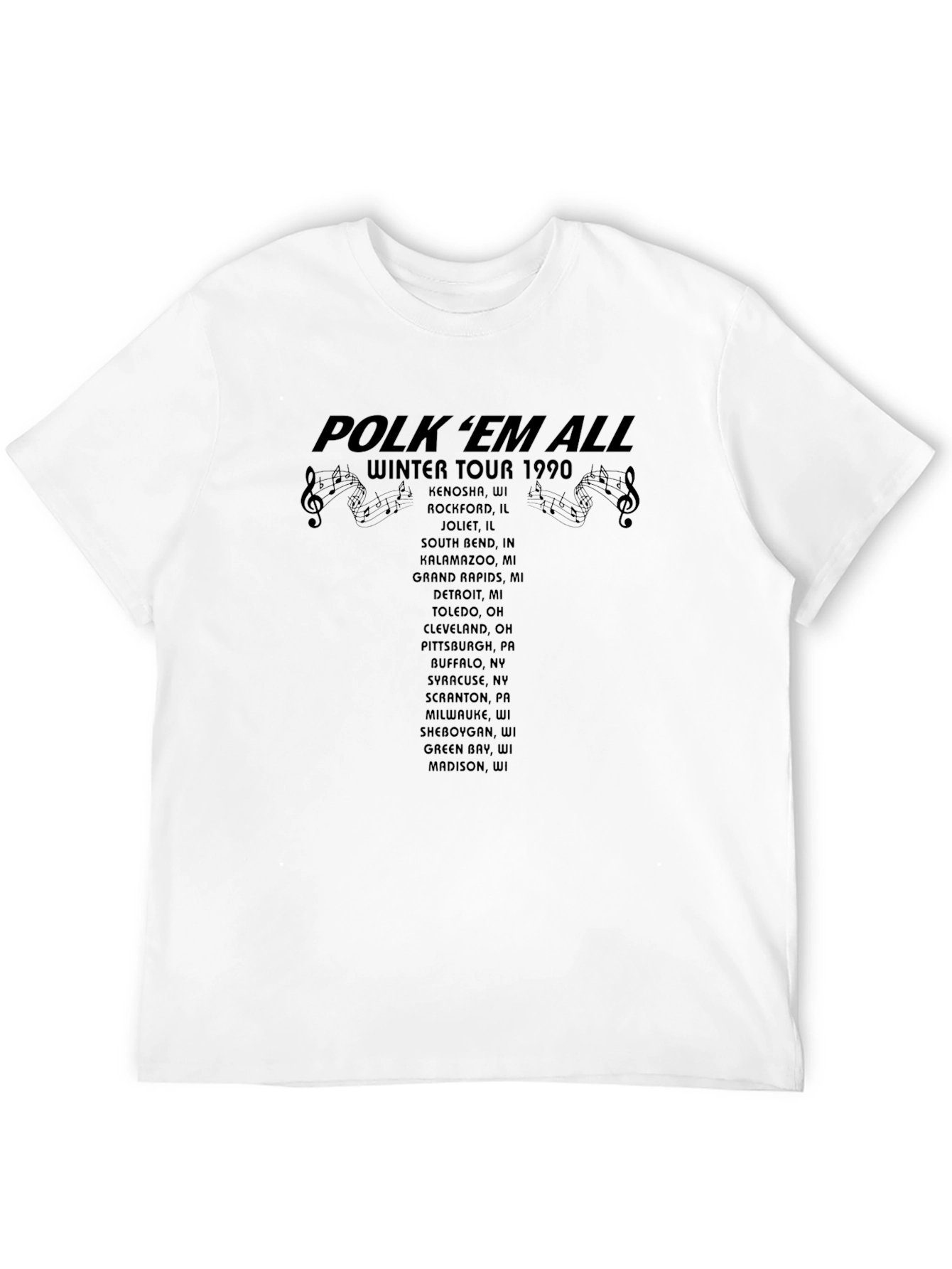 Polk Em All Winter Tour 1990 T-Shirt