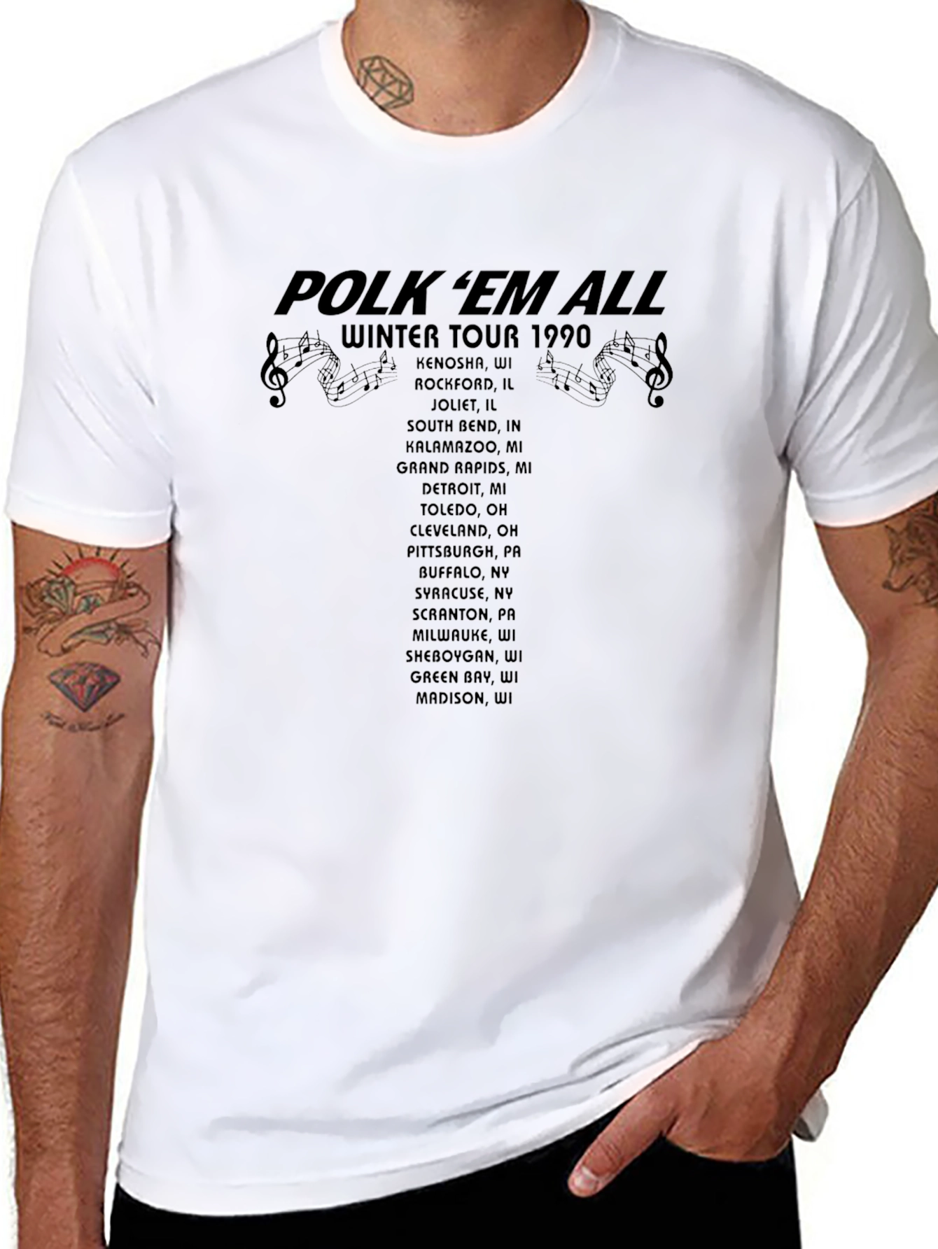 Polk Em All Winter Tour 1990 T-Shirt