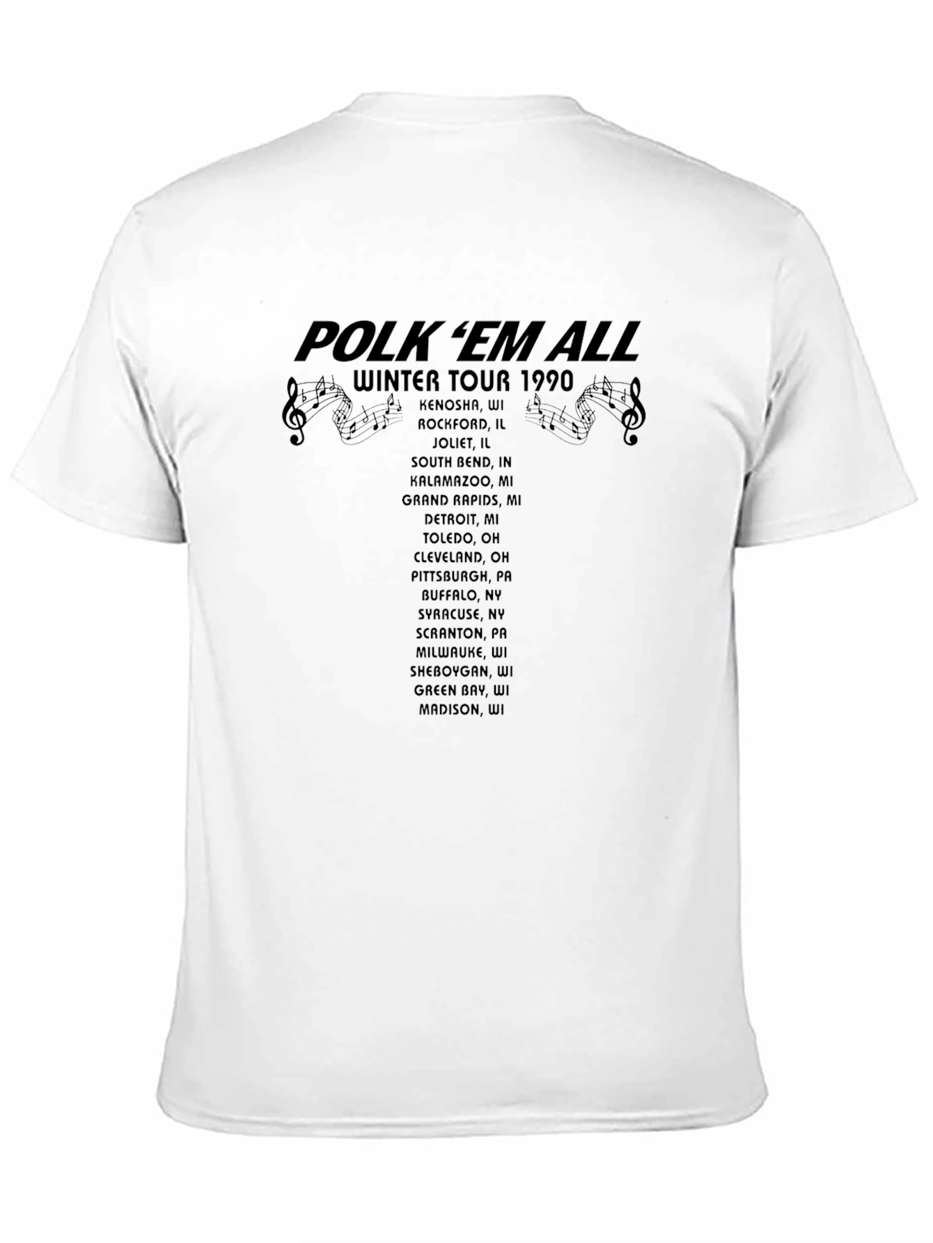 Polk Em All Winter Tour 1990 T-Shirt