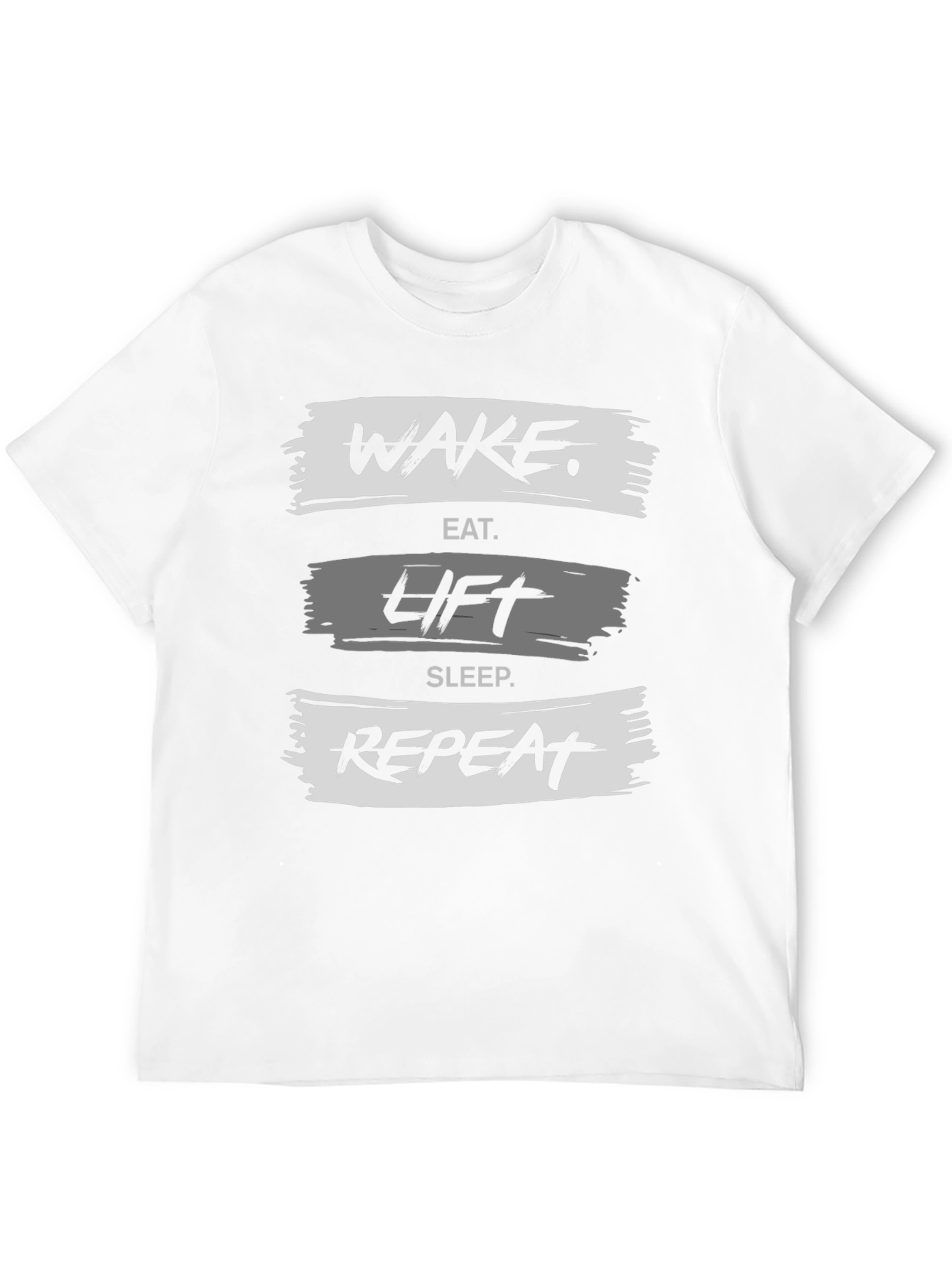 Wake Eat Lift Sleep Repeat Black Graphic Tee