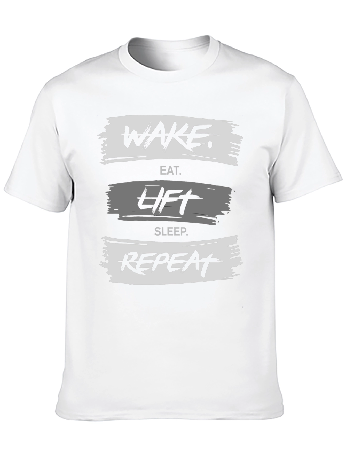 Wake Eat Lift Sleep Repeat Black Graphic Tee