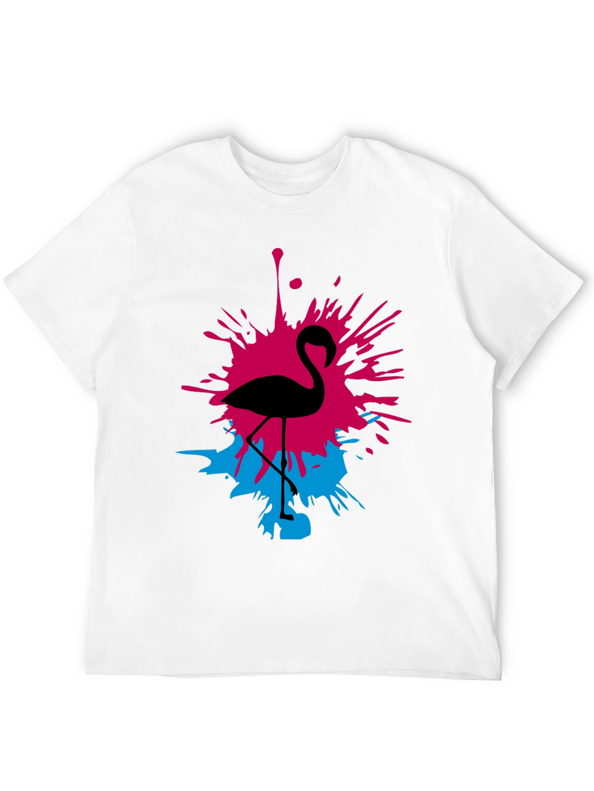 Flamingo Splash Graphic Tee - Black