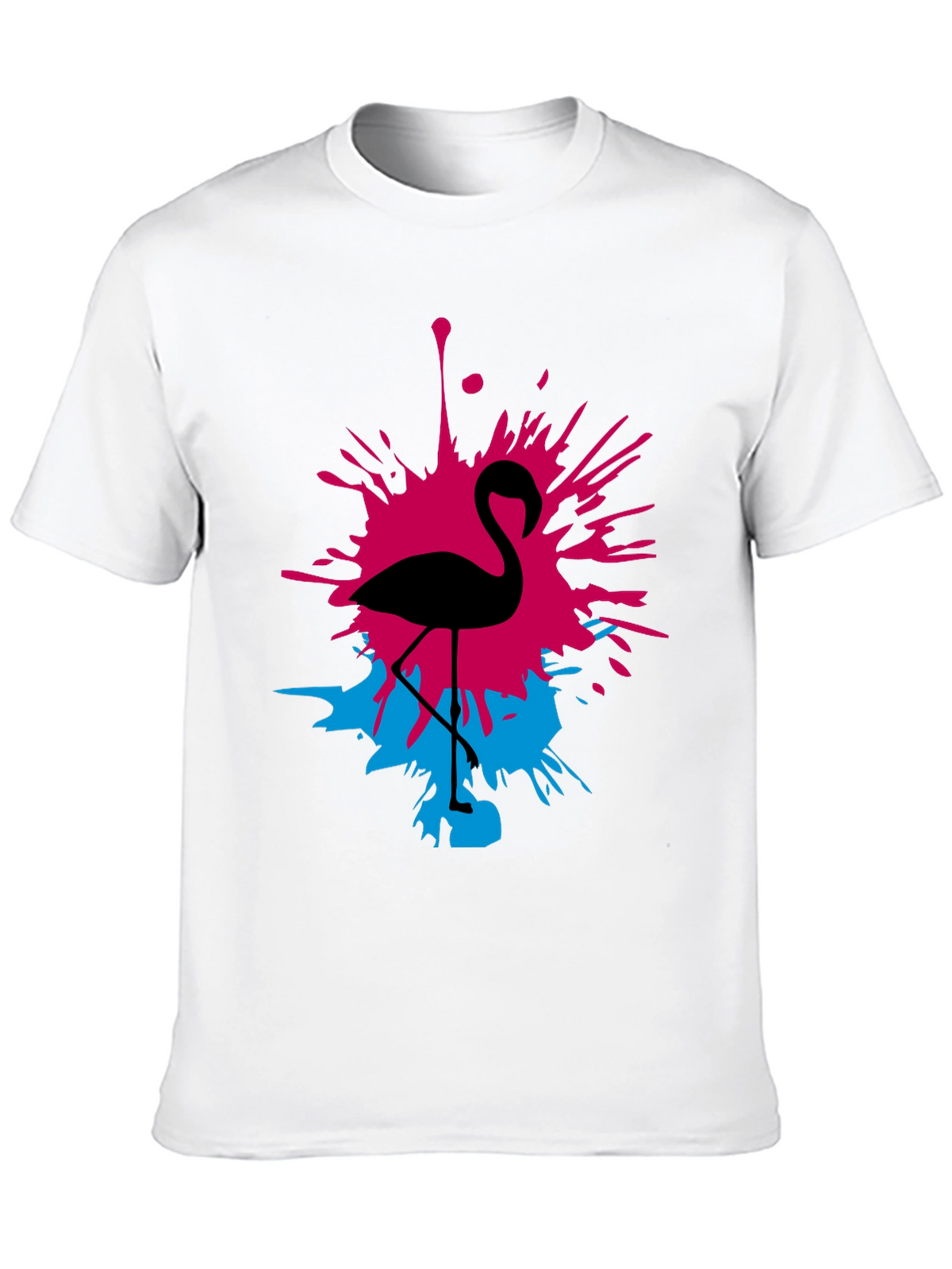 Flamingo Splash Graphic Tee - Black