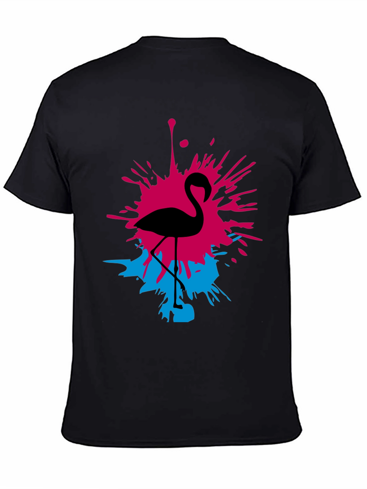 Flamingo Splash Graphic Tee - Black
