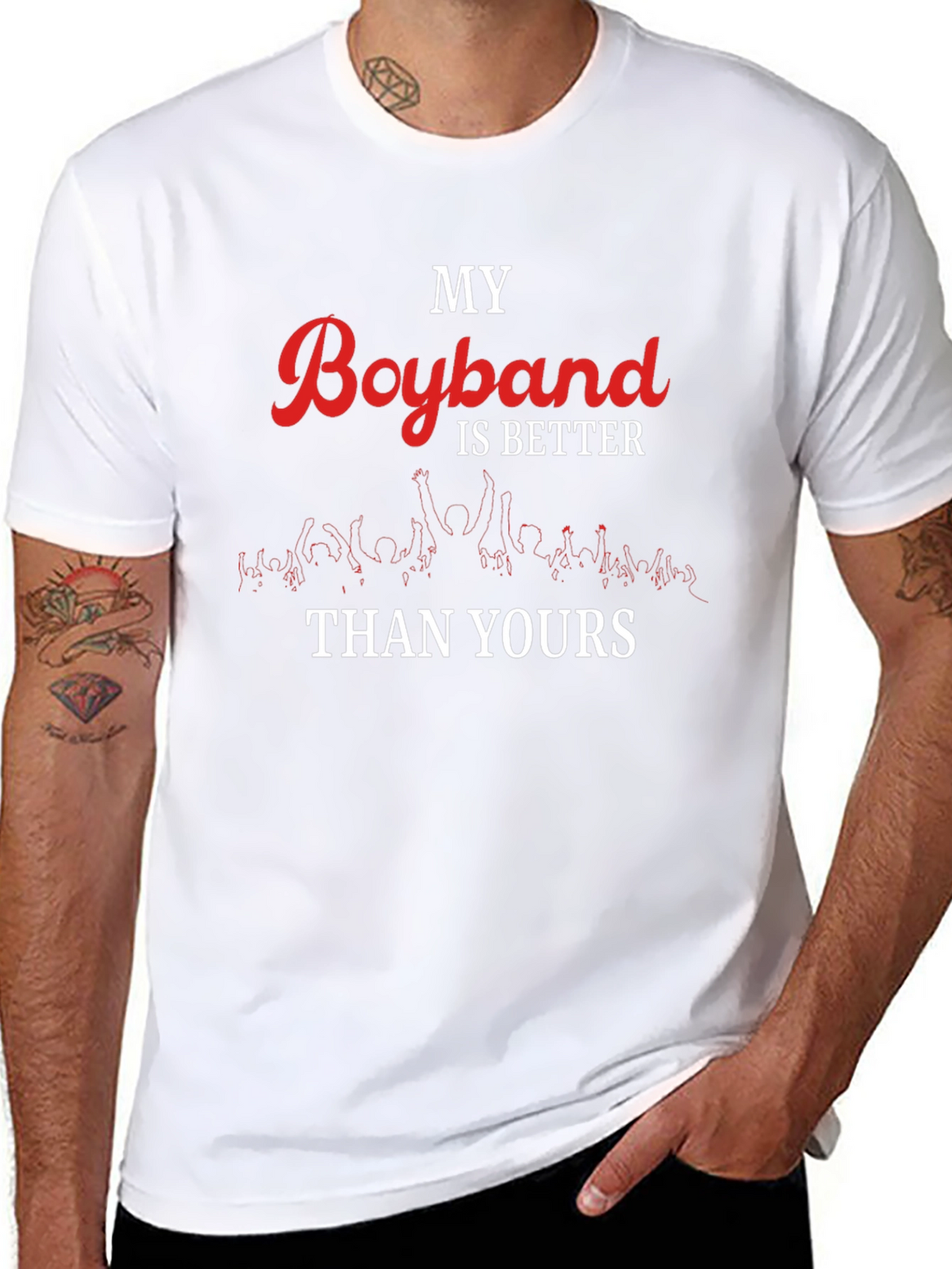 My Boyband is Better Than Yours Black T-Shirt