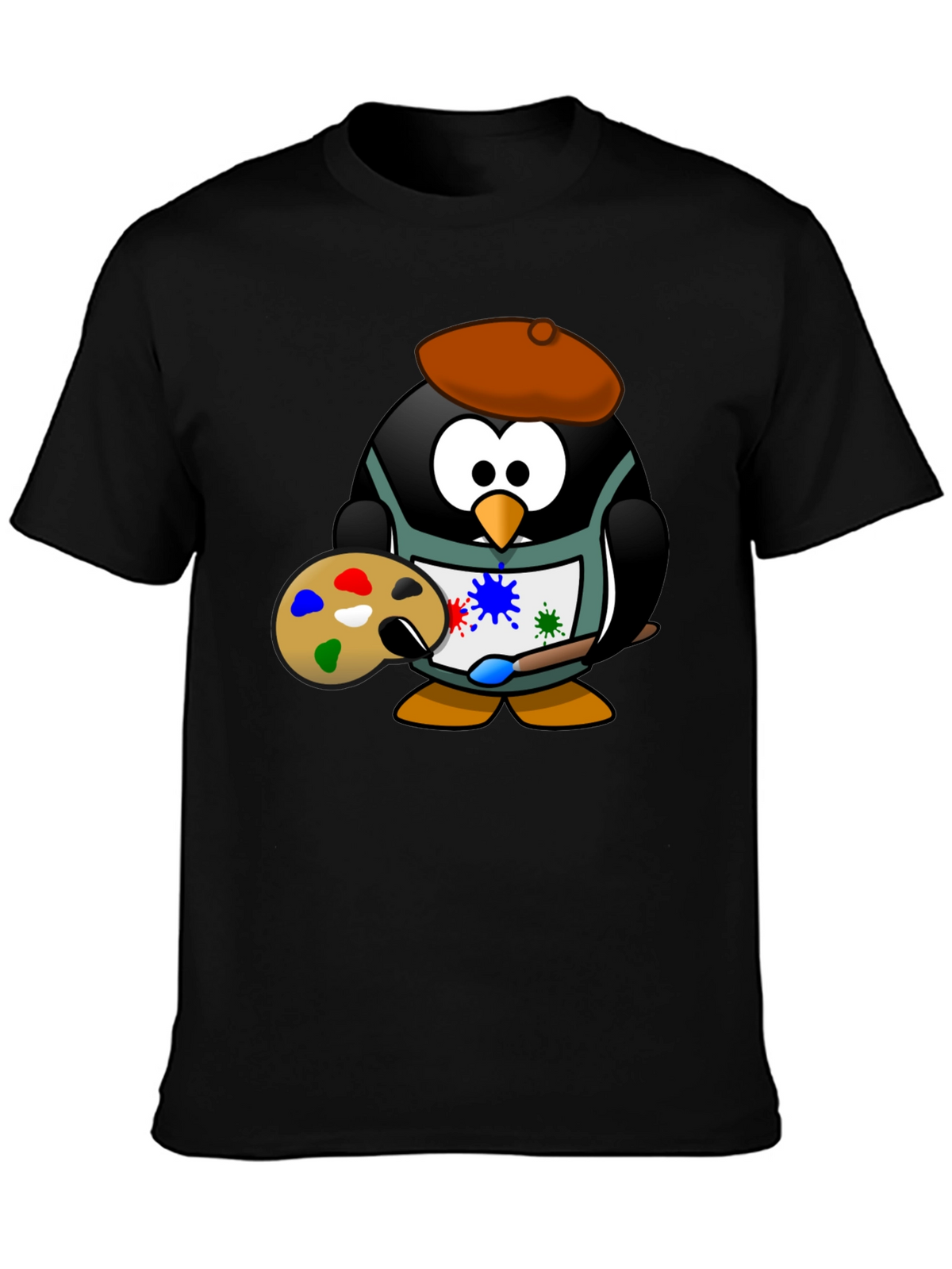 Penguin Artist Graphic T-Shirt - Black