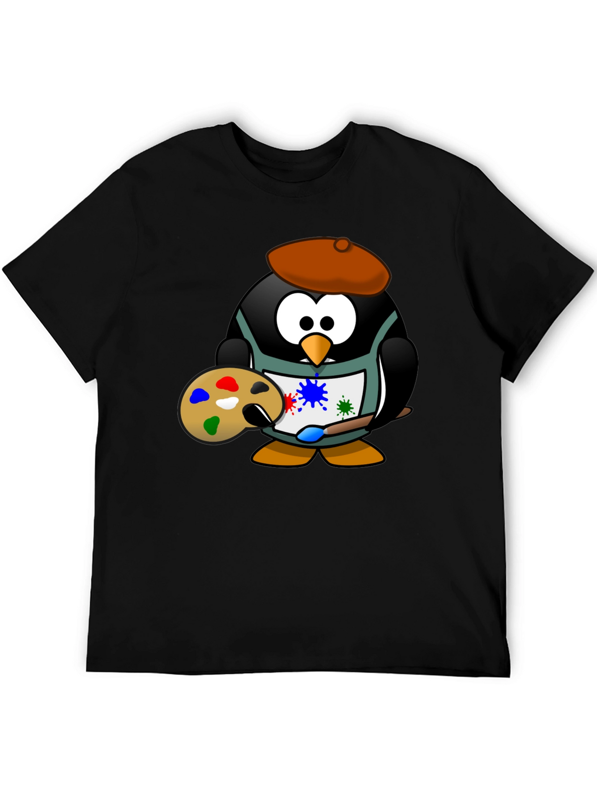 Penguin Artist Graphic T-Shirt - Black