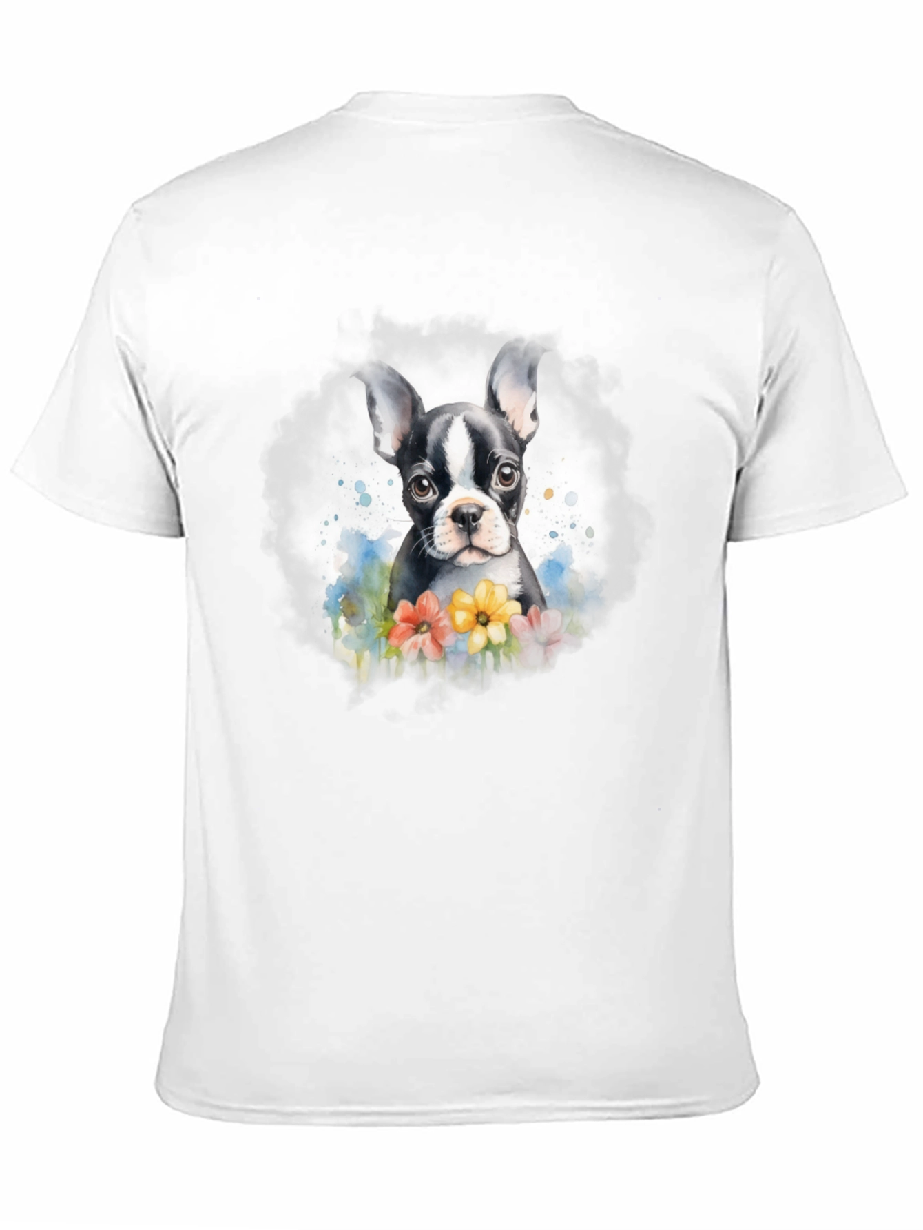 Boston Terrier Puppy Floral T-Shirt