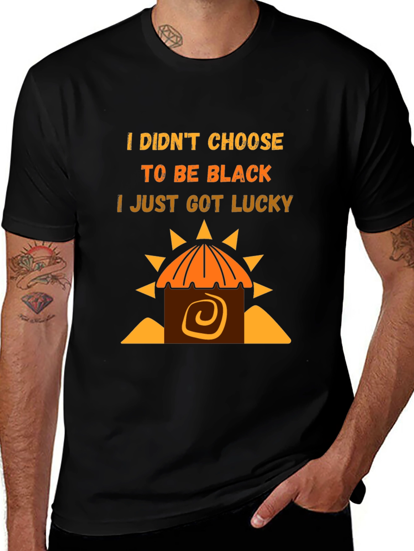 Lucky Black T-Shirt - Unique Graphic Tee