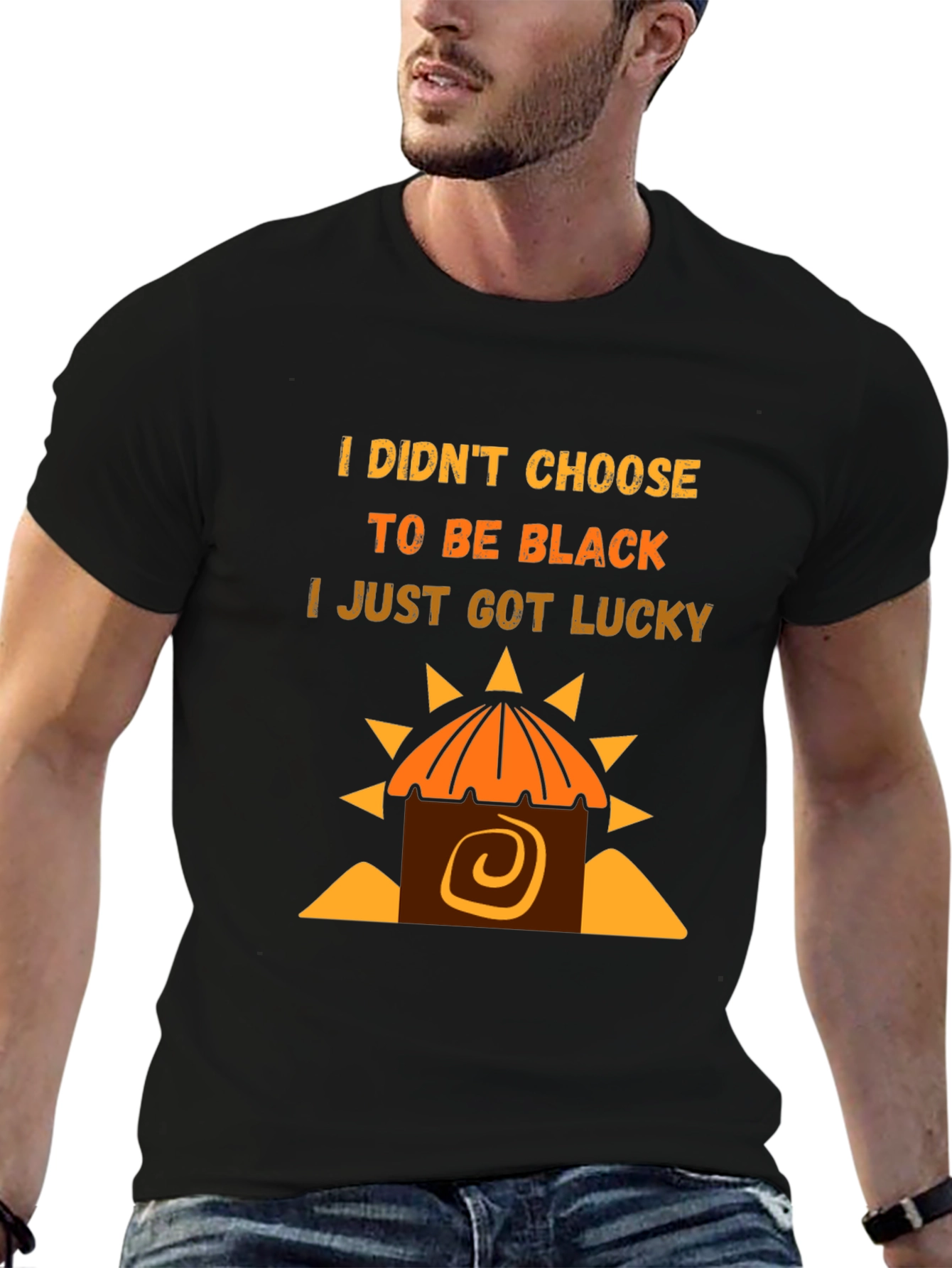 Lucky Black T-Shirt - Unique Graphic Tee