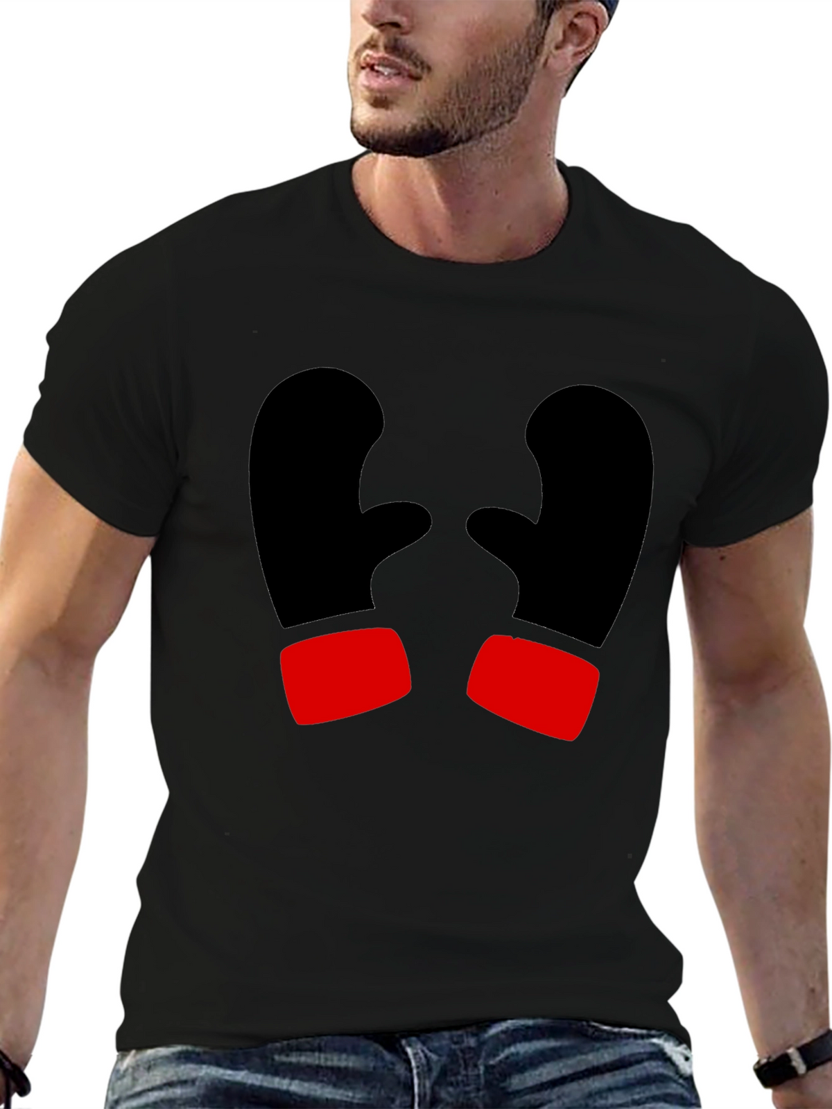 Boxing Gloves Graphic T-Shirt - Black