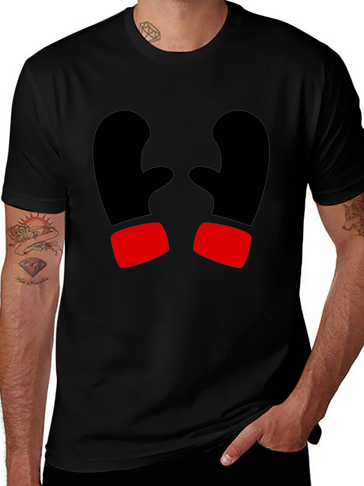 Boxing Gloves Graphic T-Shirt - Black