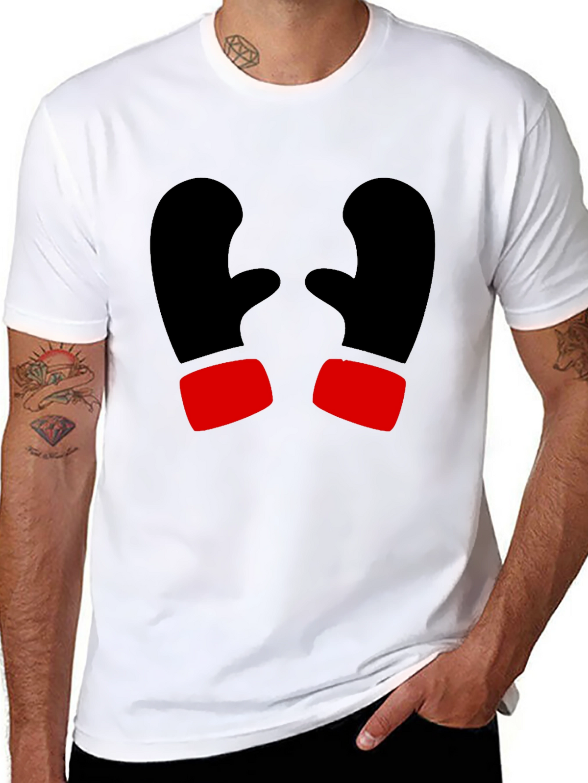 Boxing Gloves Graphic T-Shirt - Black