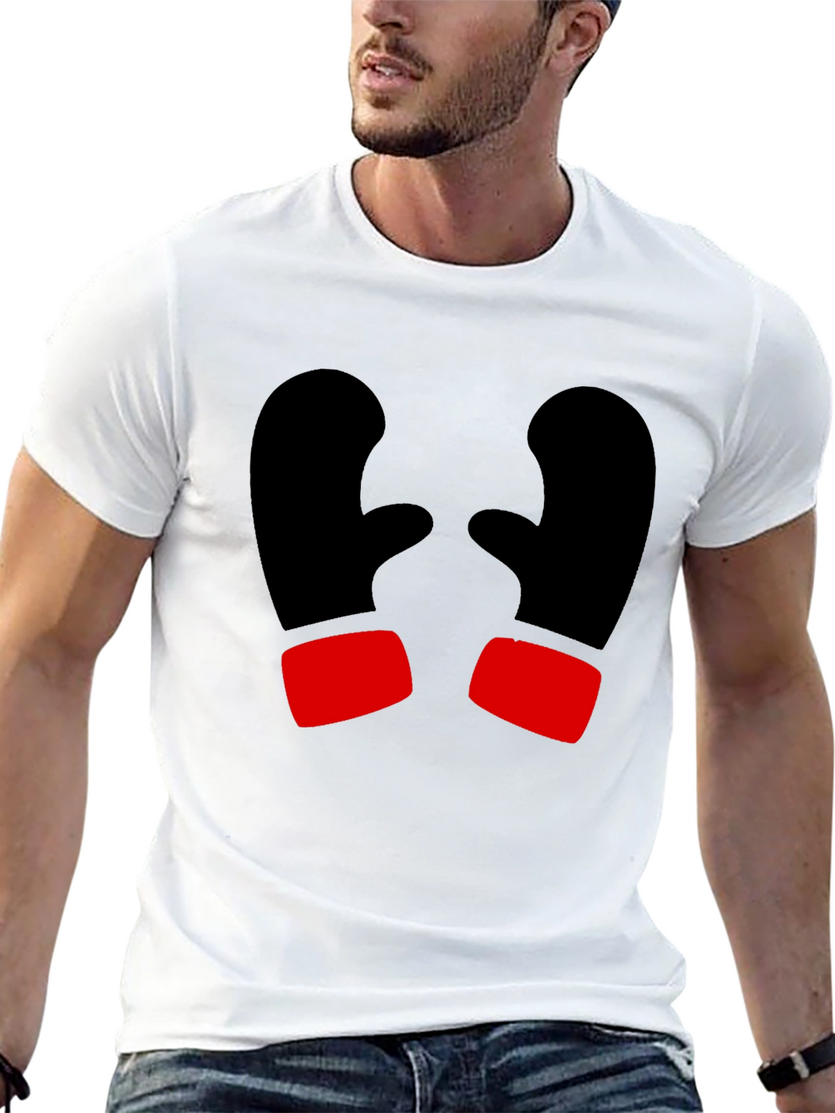 Boxing Gloves Graphic T-Shirt - Black