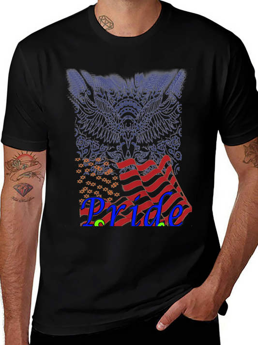 Pride Graphic T-Shirt - Patriotic Eagle Design