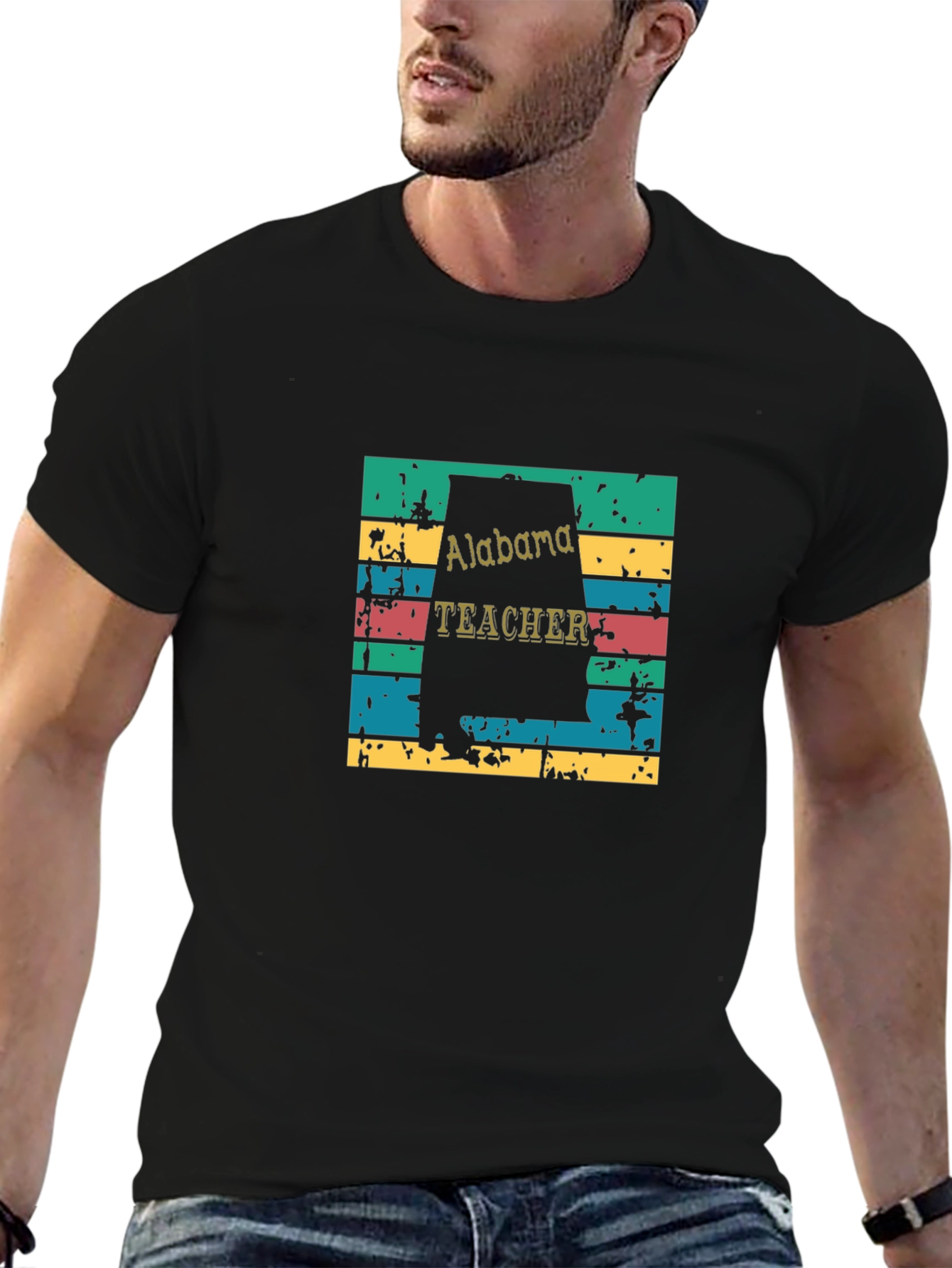 Alabama Teacher Retro T-Shirt - Black