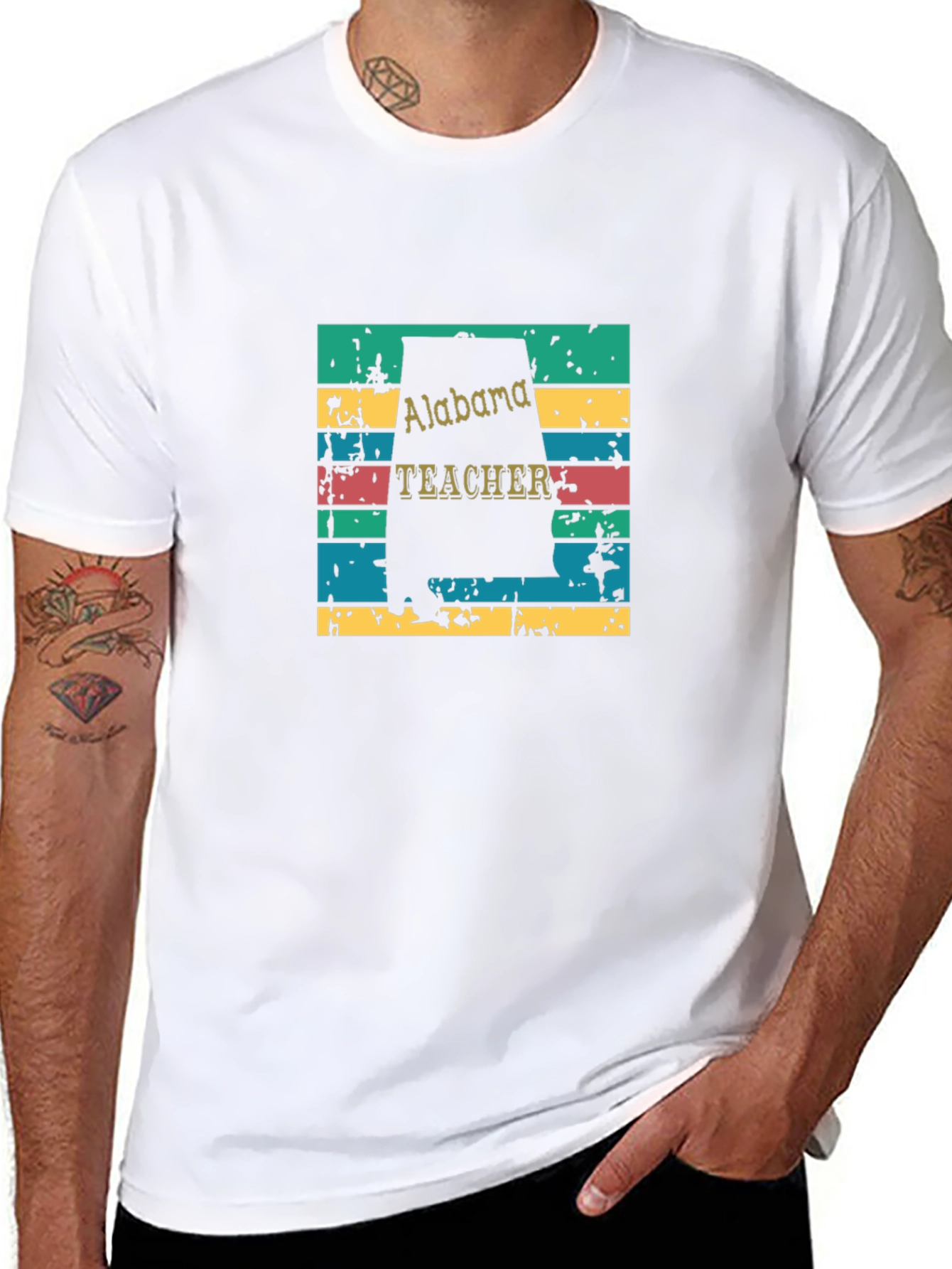 Alabama Teacher Retro T-Shirt - Black
