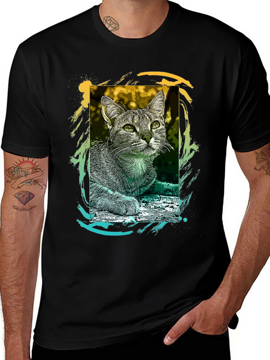 Cool Cat Graphic Tee - Trendy Unisex T-Shirt