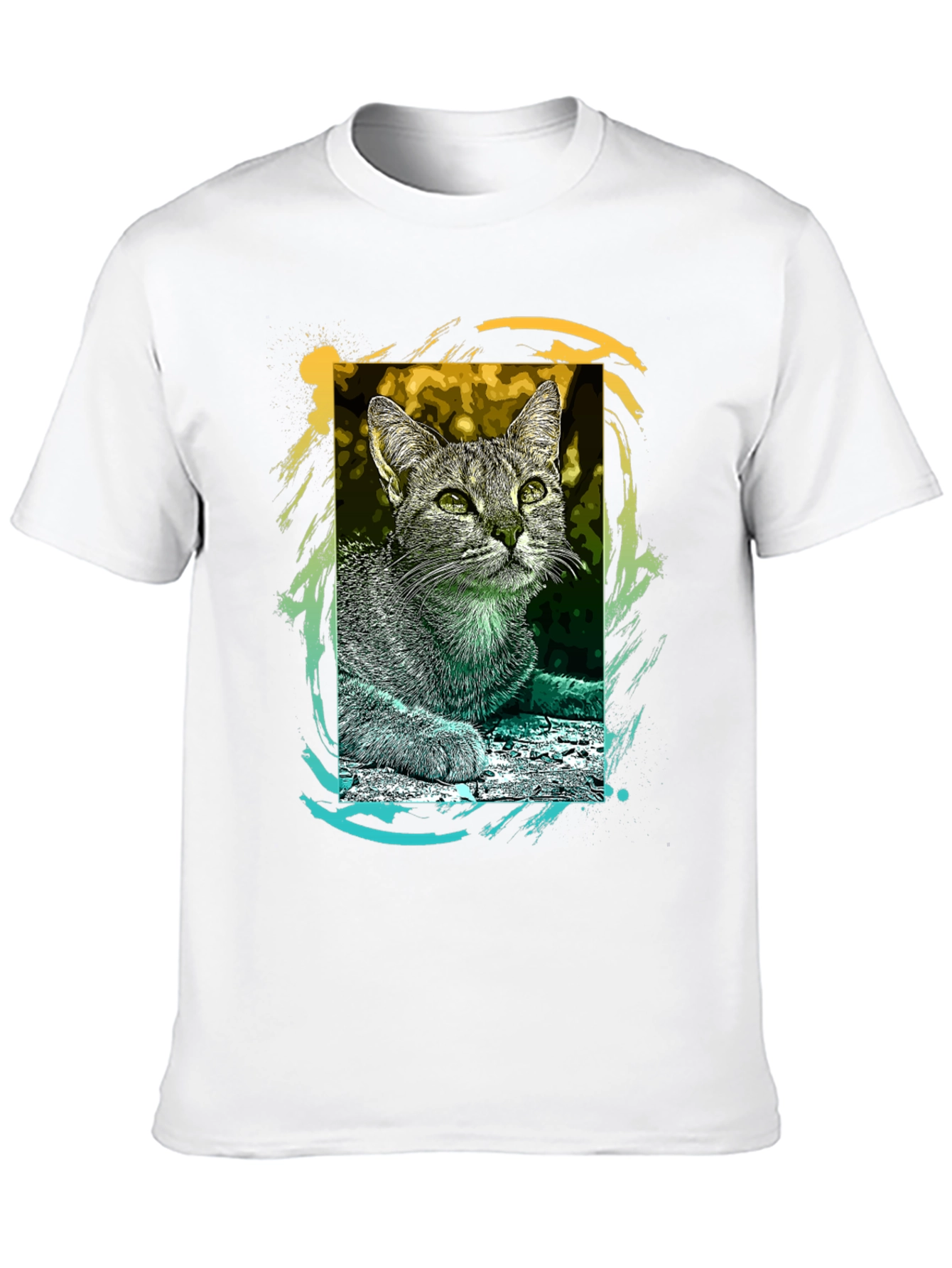 Cool Cat Graphic Tee - Trendy Unisex T-Shirt