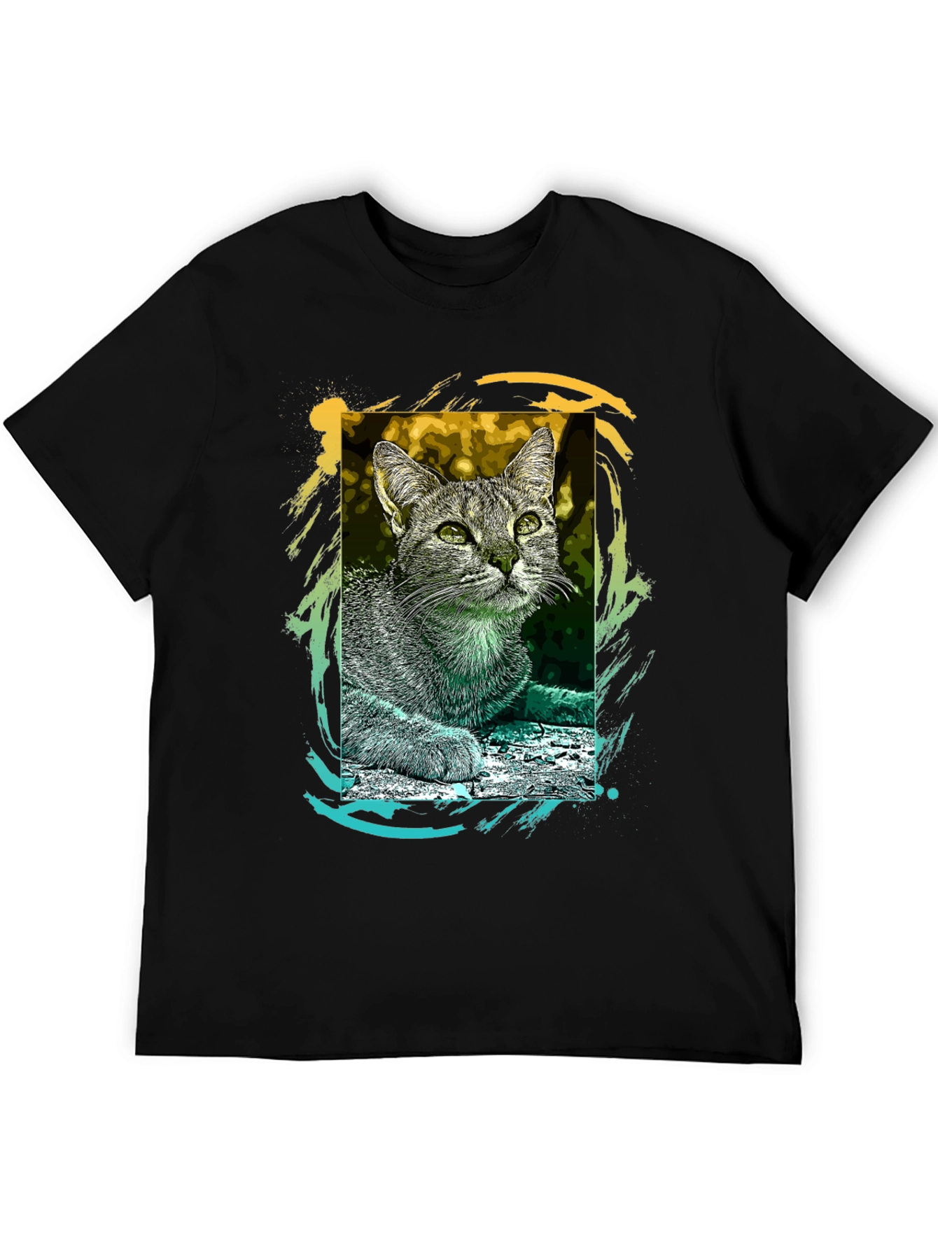 Cool Cat Graphic Tee - Trendy Unisex T-Shirt