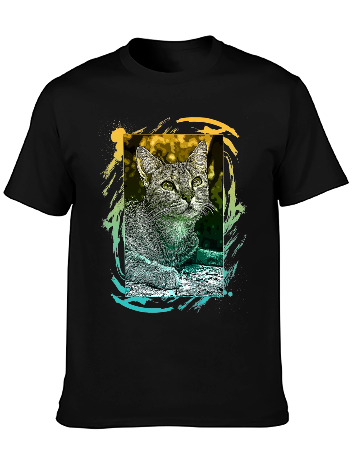 Cool Cat Graphic Tee - Trendy Unisex T-Shirt