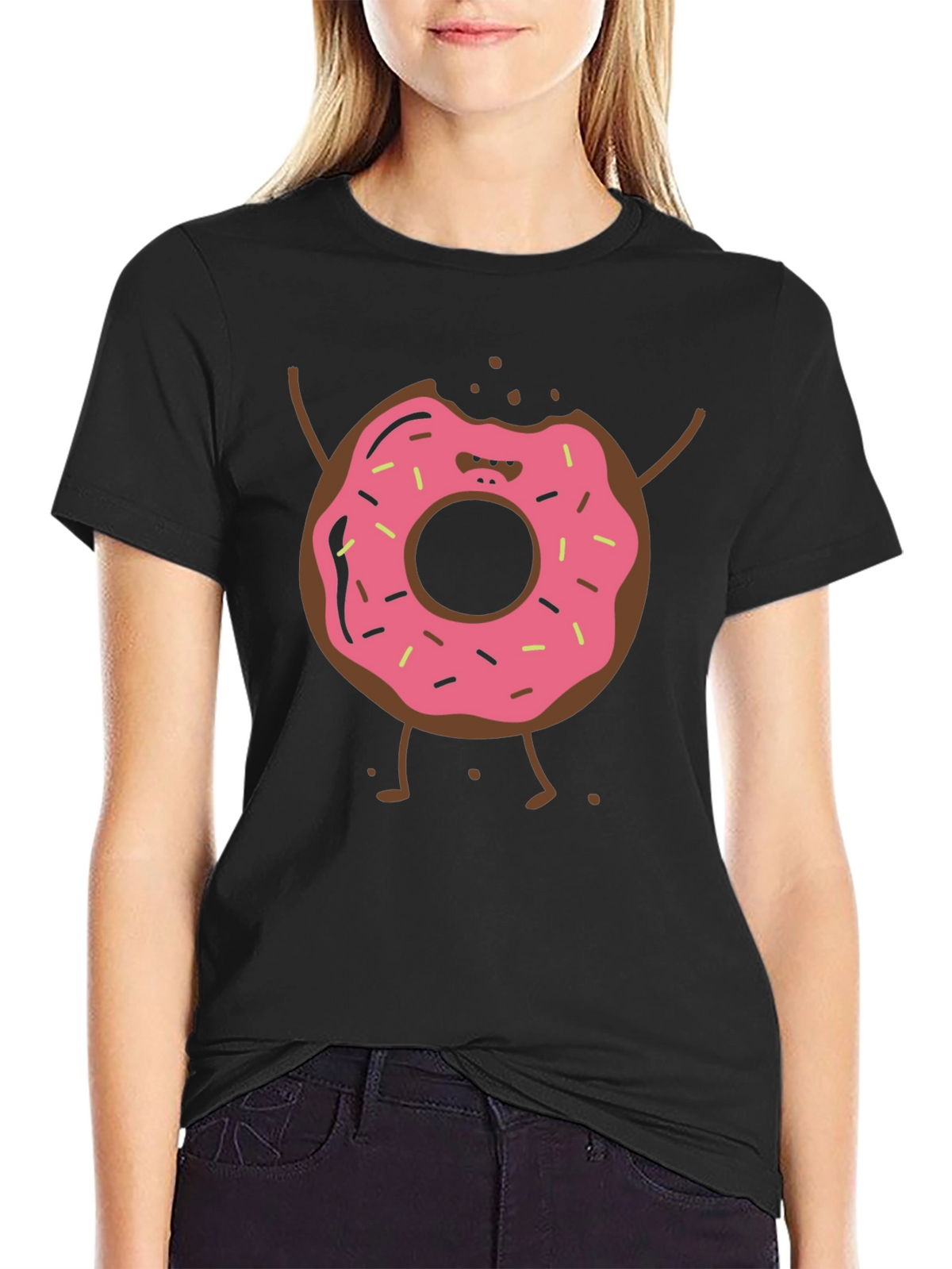 Funny Donut Cartoon Graphic T-Shirt