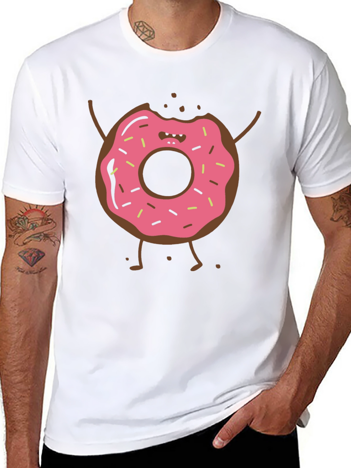 Funny Donut Cartoon Graphic T-Shirt