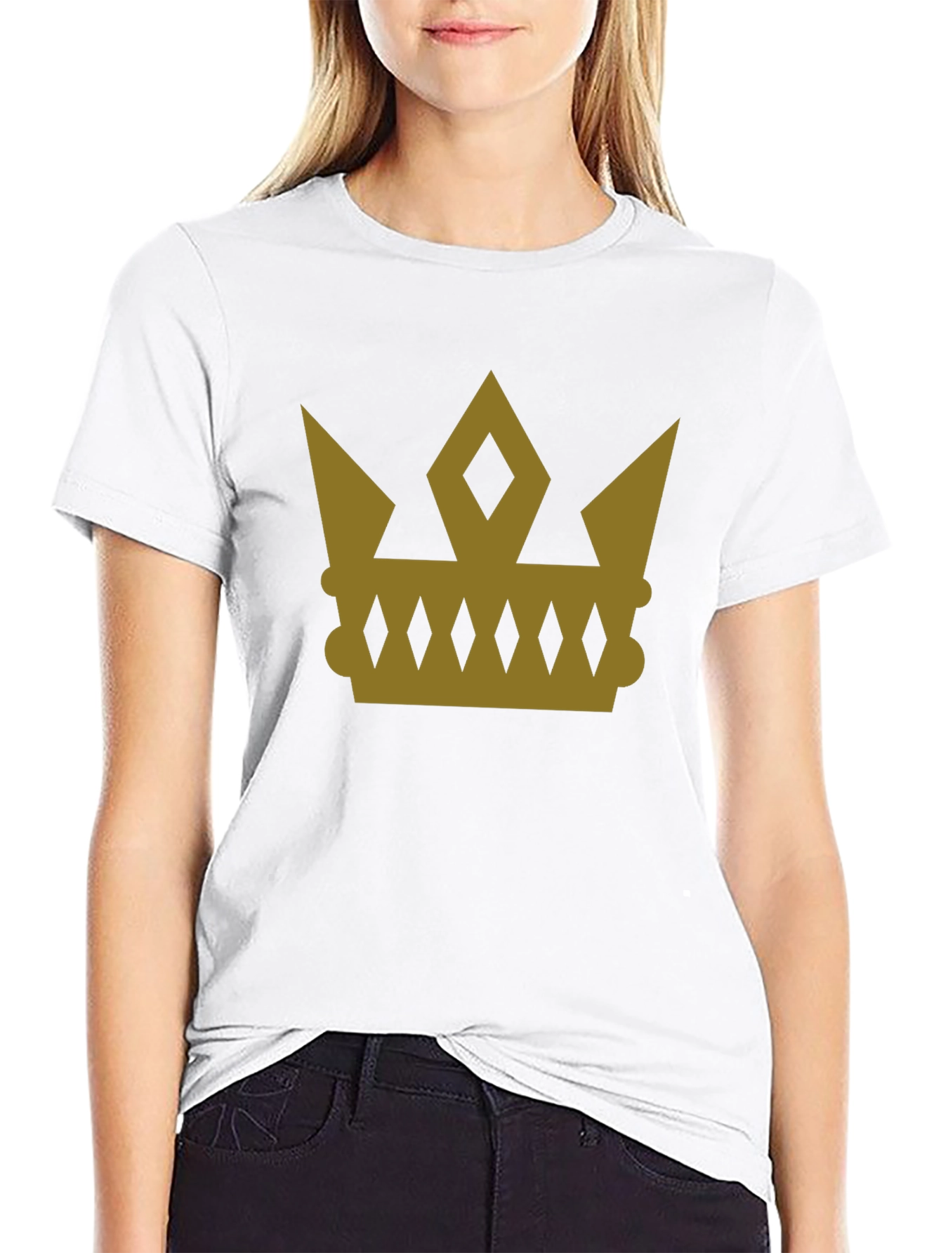 Gold Crown Graphic Tee - Stylish Royal Design