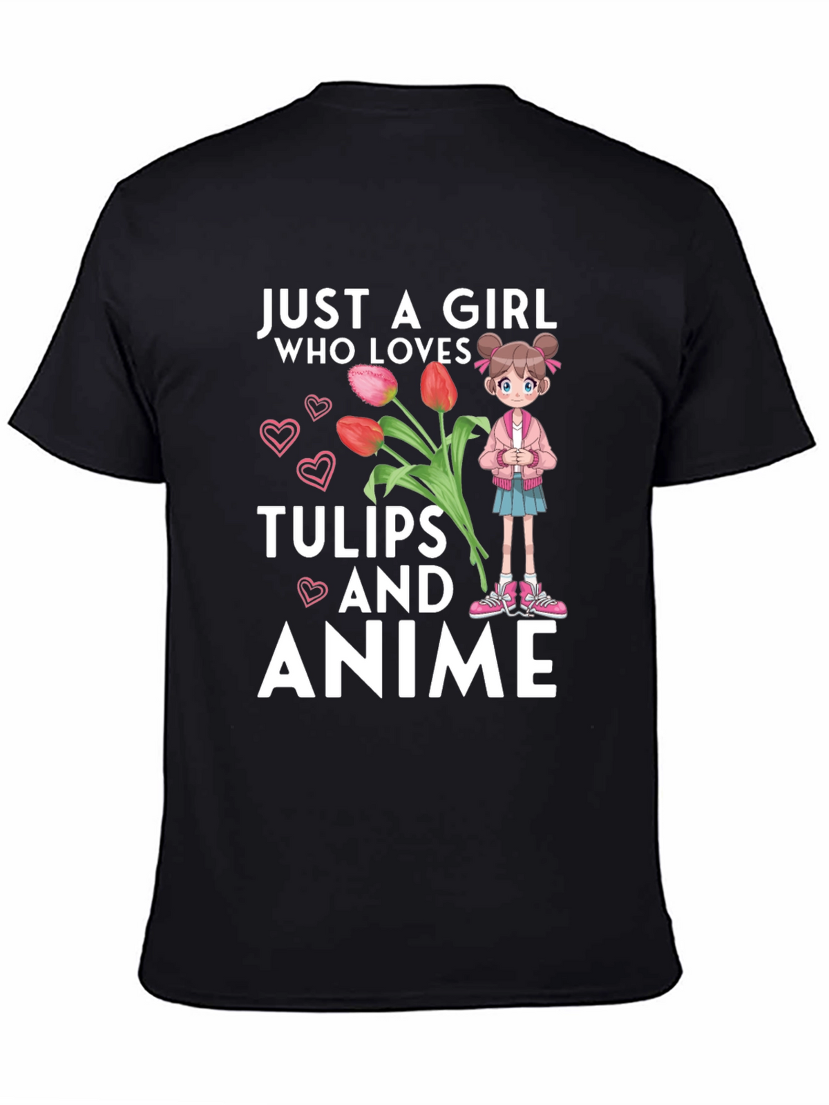 Just a Girl Who Loves Tulips and Anime T-Shirt