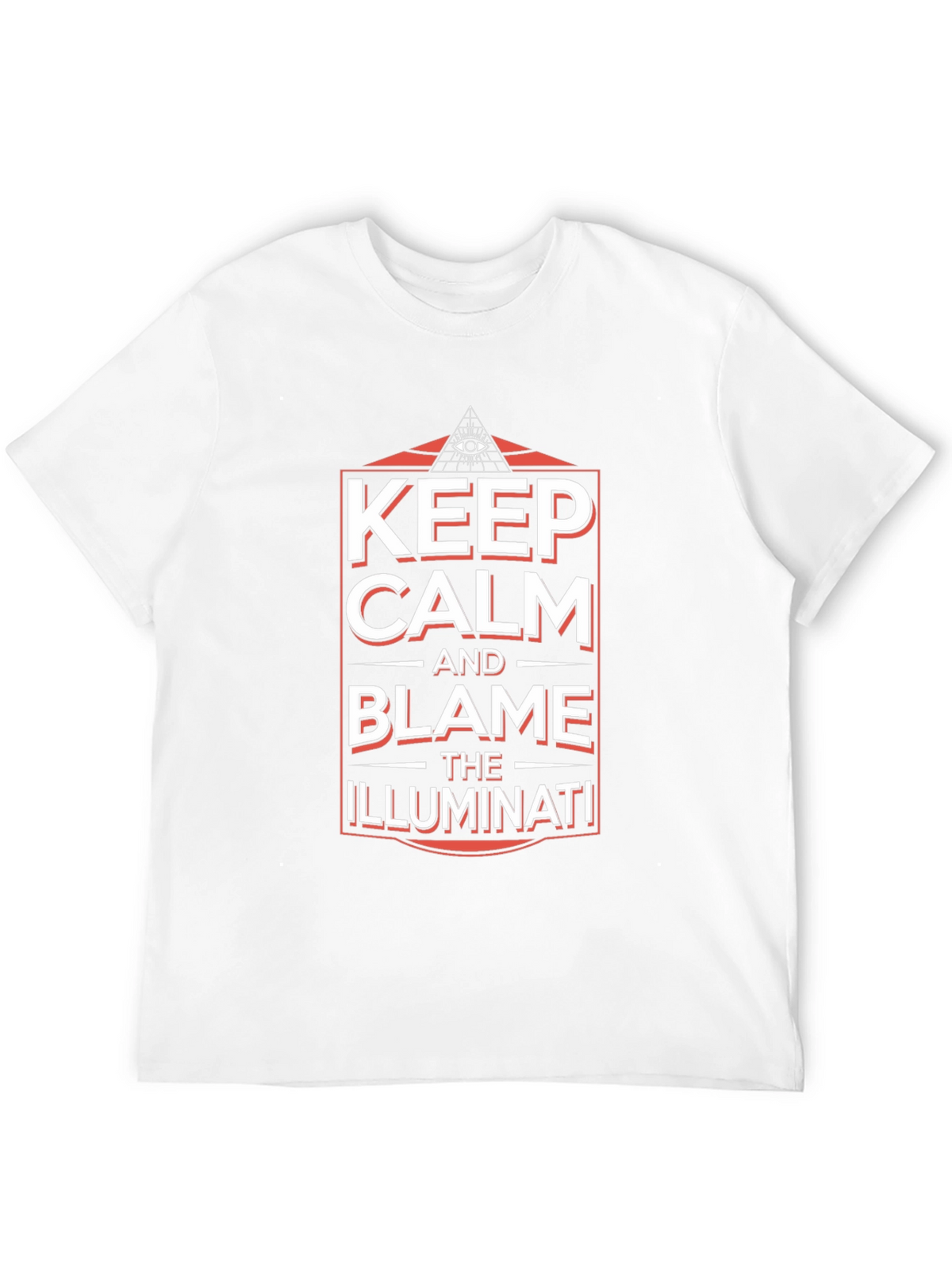 Keep Calm and Blame Illuminati Black Graphic T-Shirt