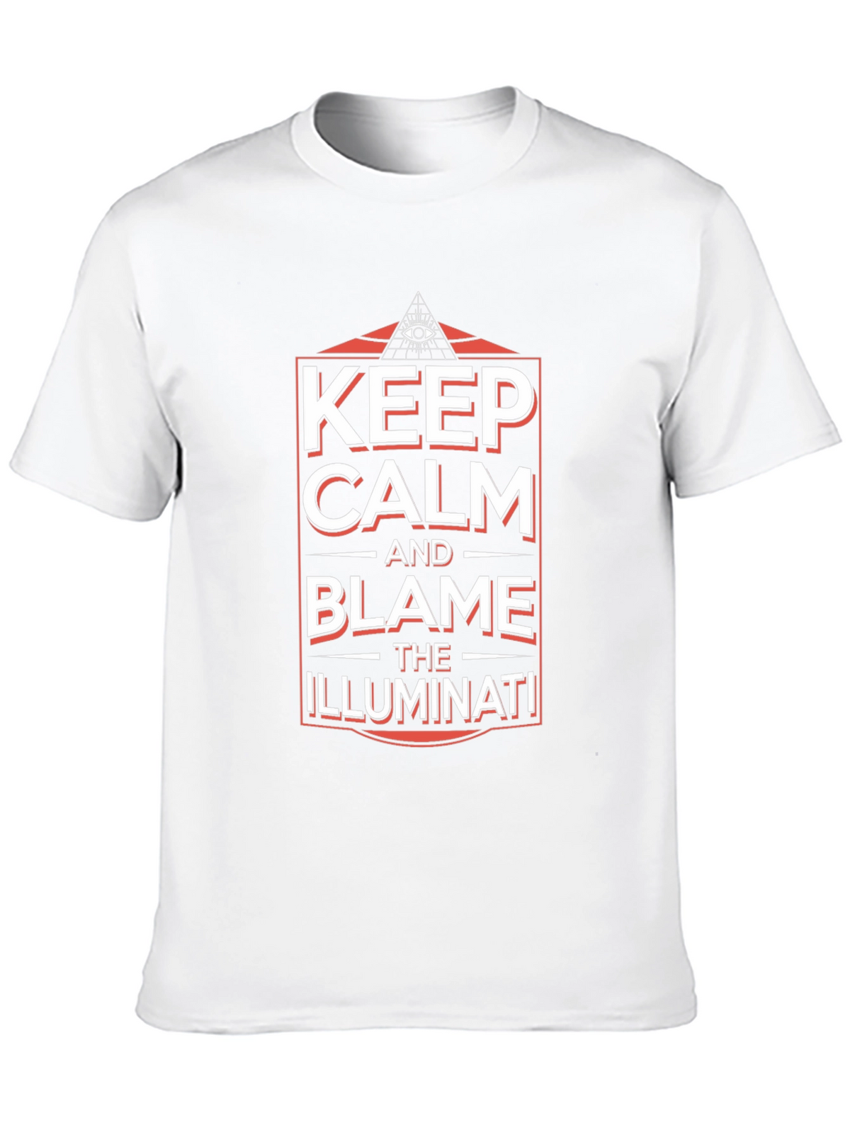 Keep Calm and Blame Illuminati Black Graphic T-Shirt
