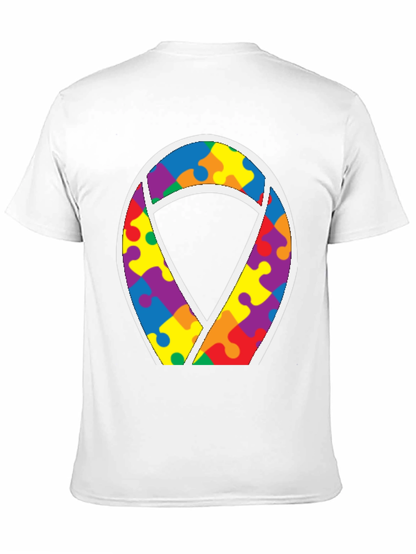Autism Awareness Puzzle Ribbon Tee - Black