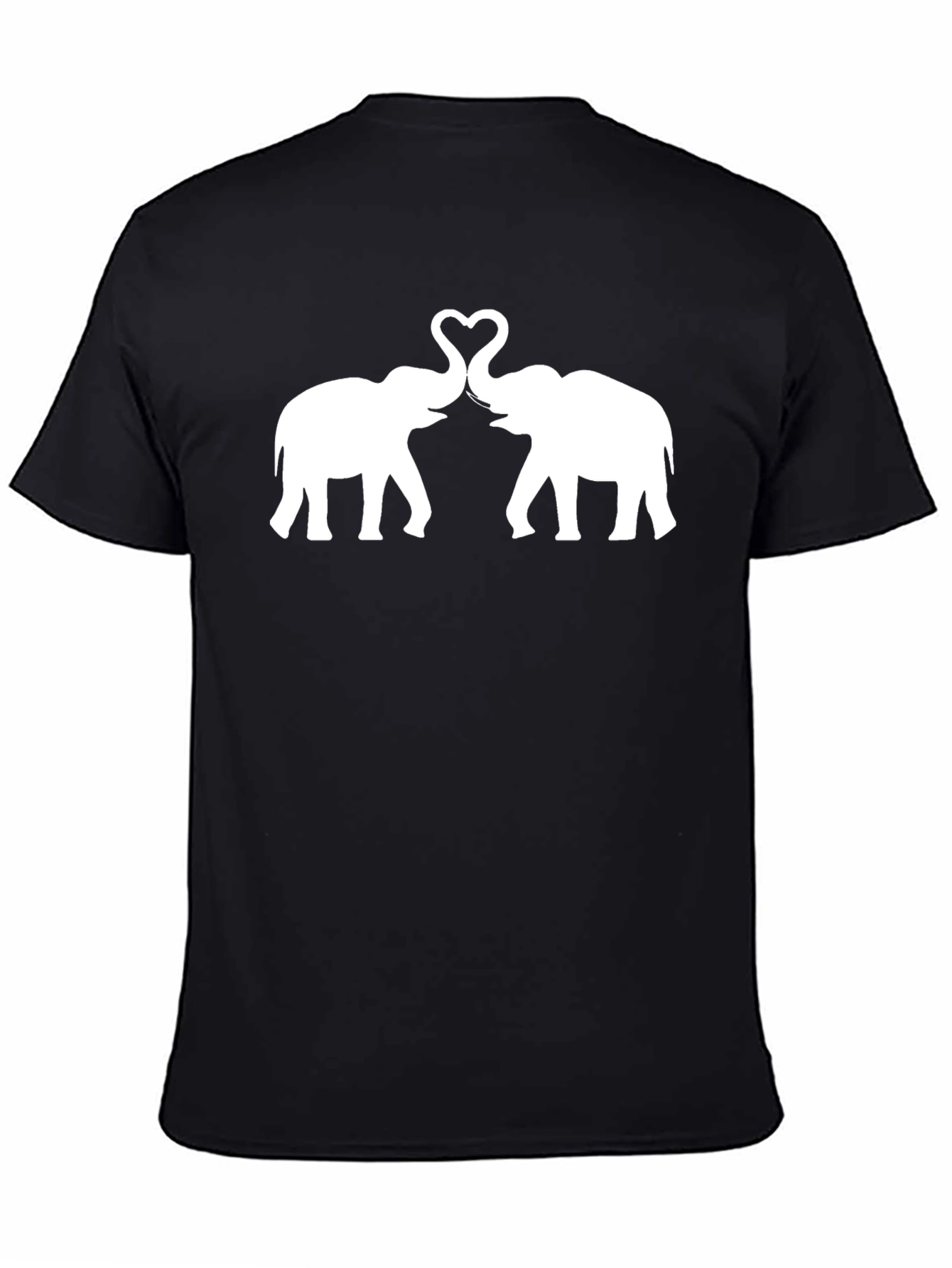 Elephant Love Heart T-Shirt - Black
