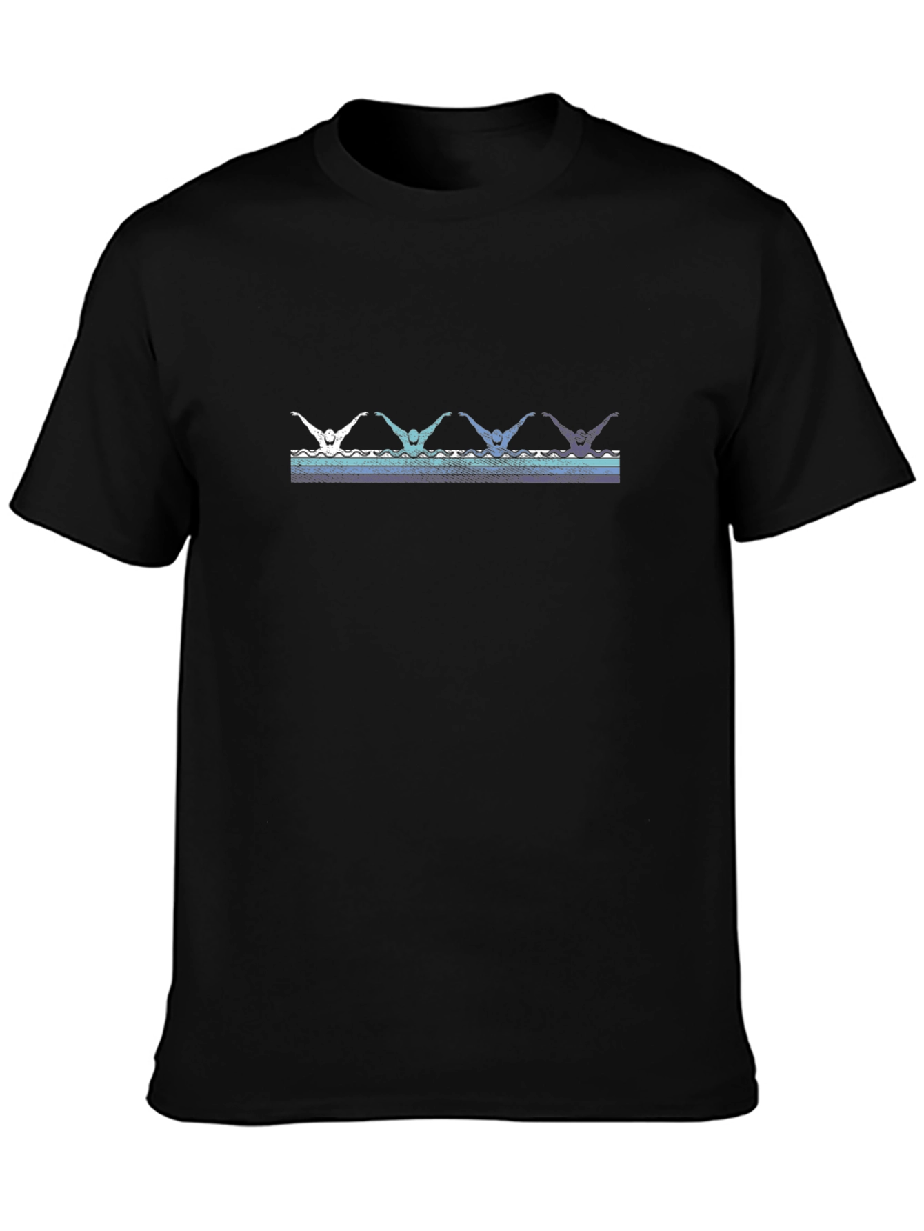 Retro Swimmers Black T-Shirt