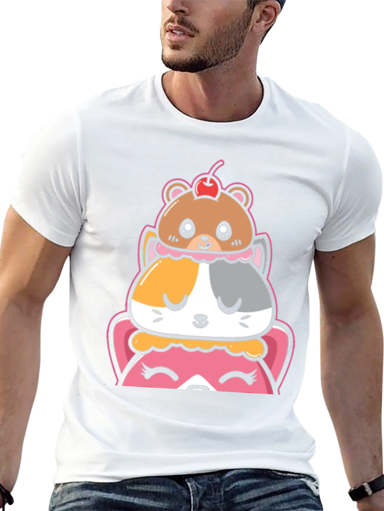 Cute Animal Dessert Stack Graphic Tee