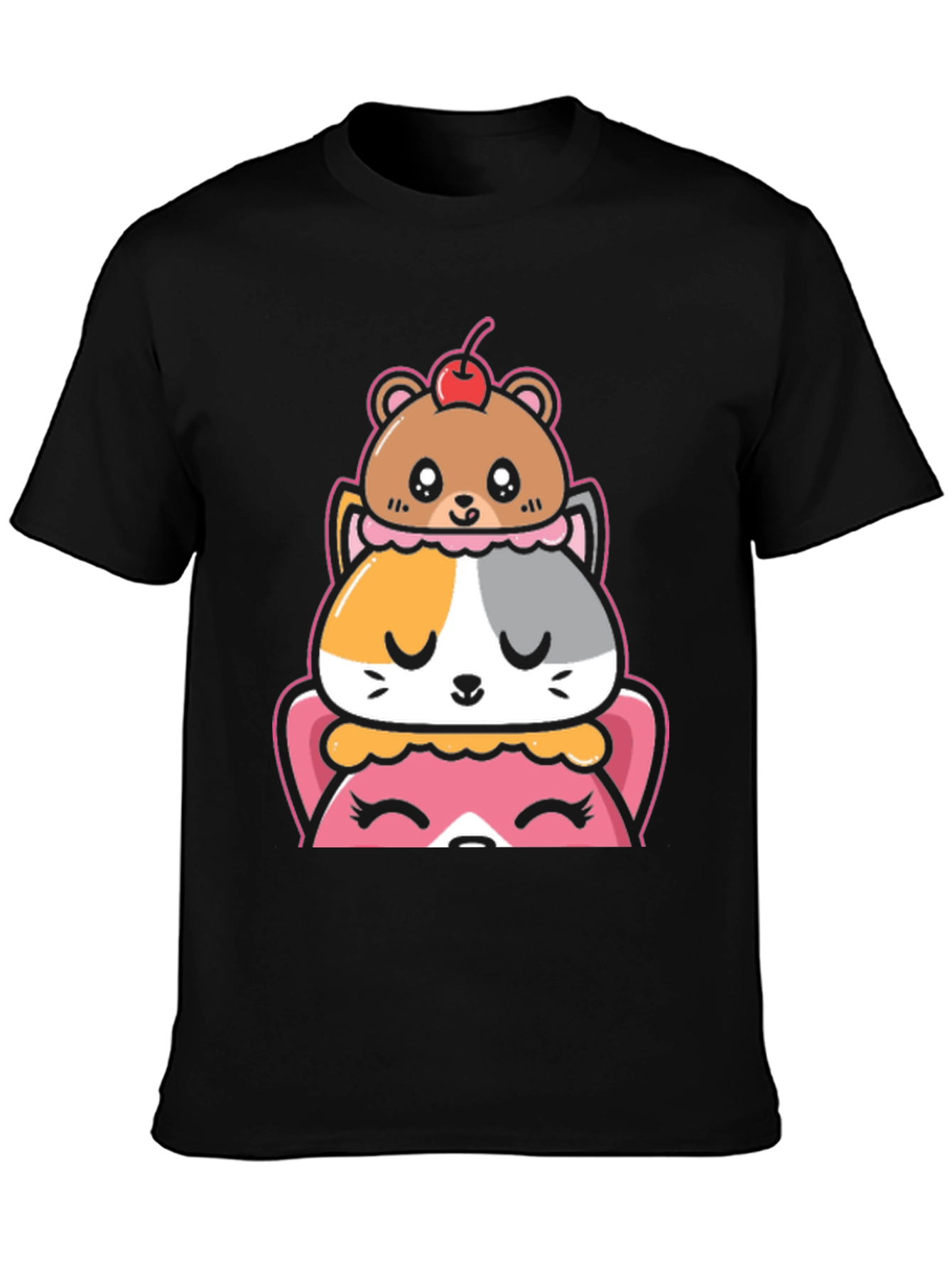 Cute Animal Dessert Stack Graphic Tee